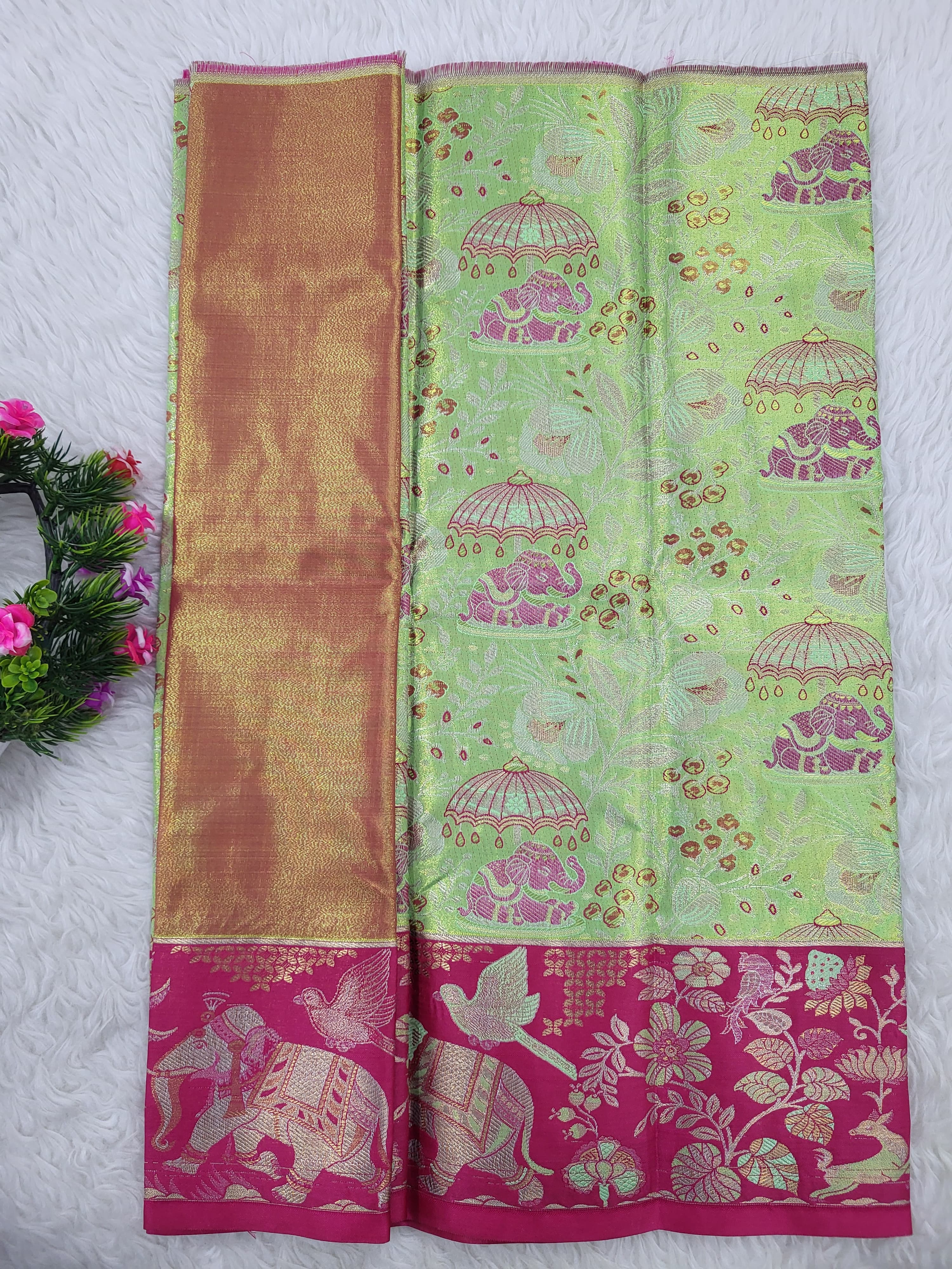 (0–1 Year) Lehenga – Unstitched (Blouse + Material)
