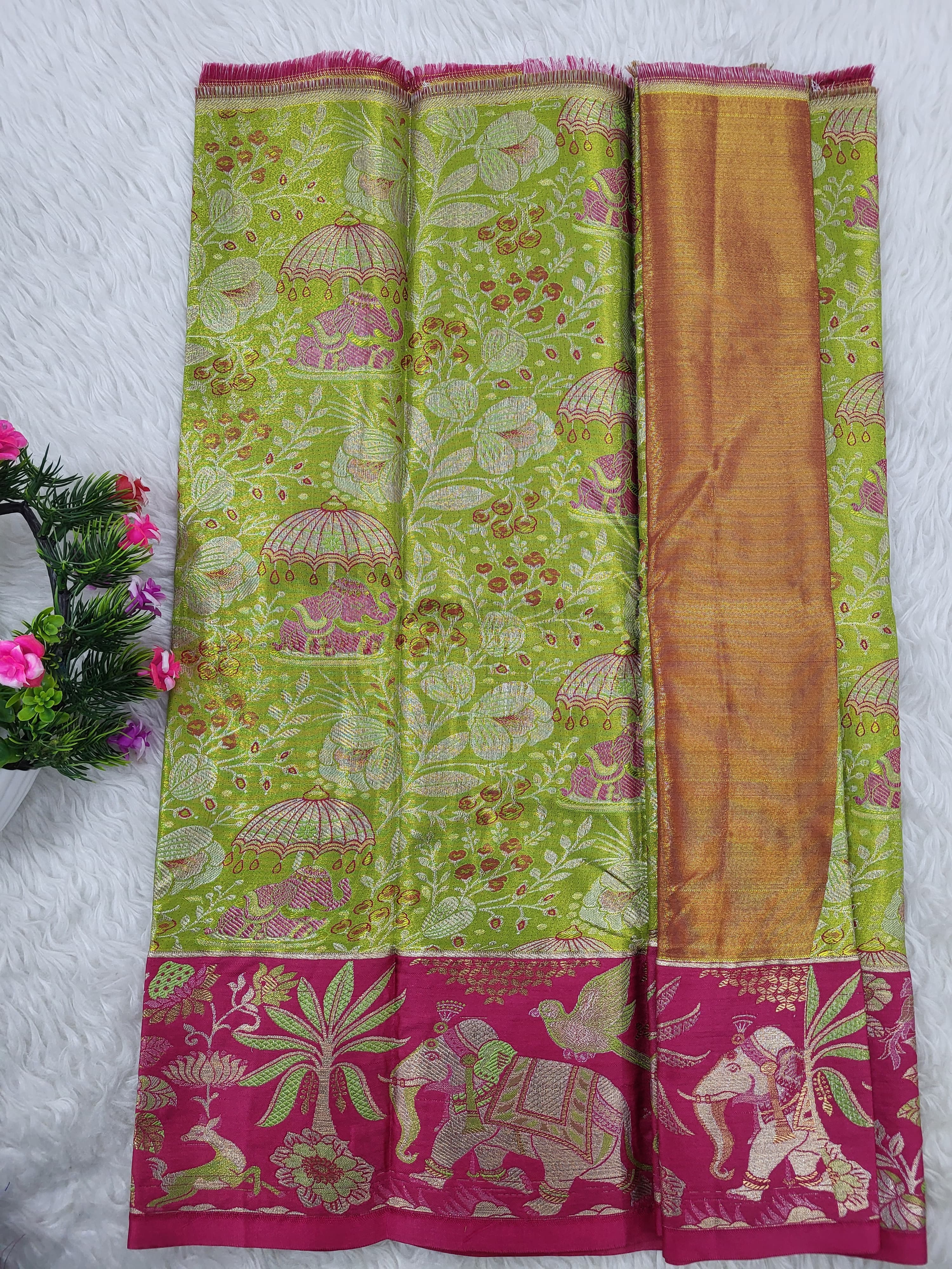 (0–1 Year) Lehenga – Unstitched (Blouse + Material)