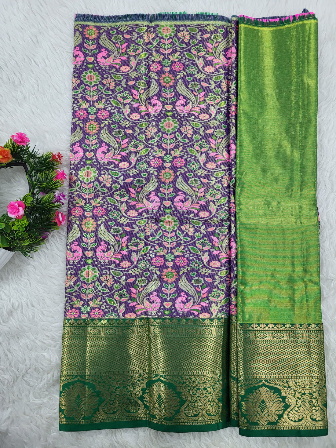 (0–1 Year) Lehenga – Unstitched (Blouse + Material)