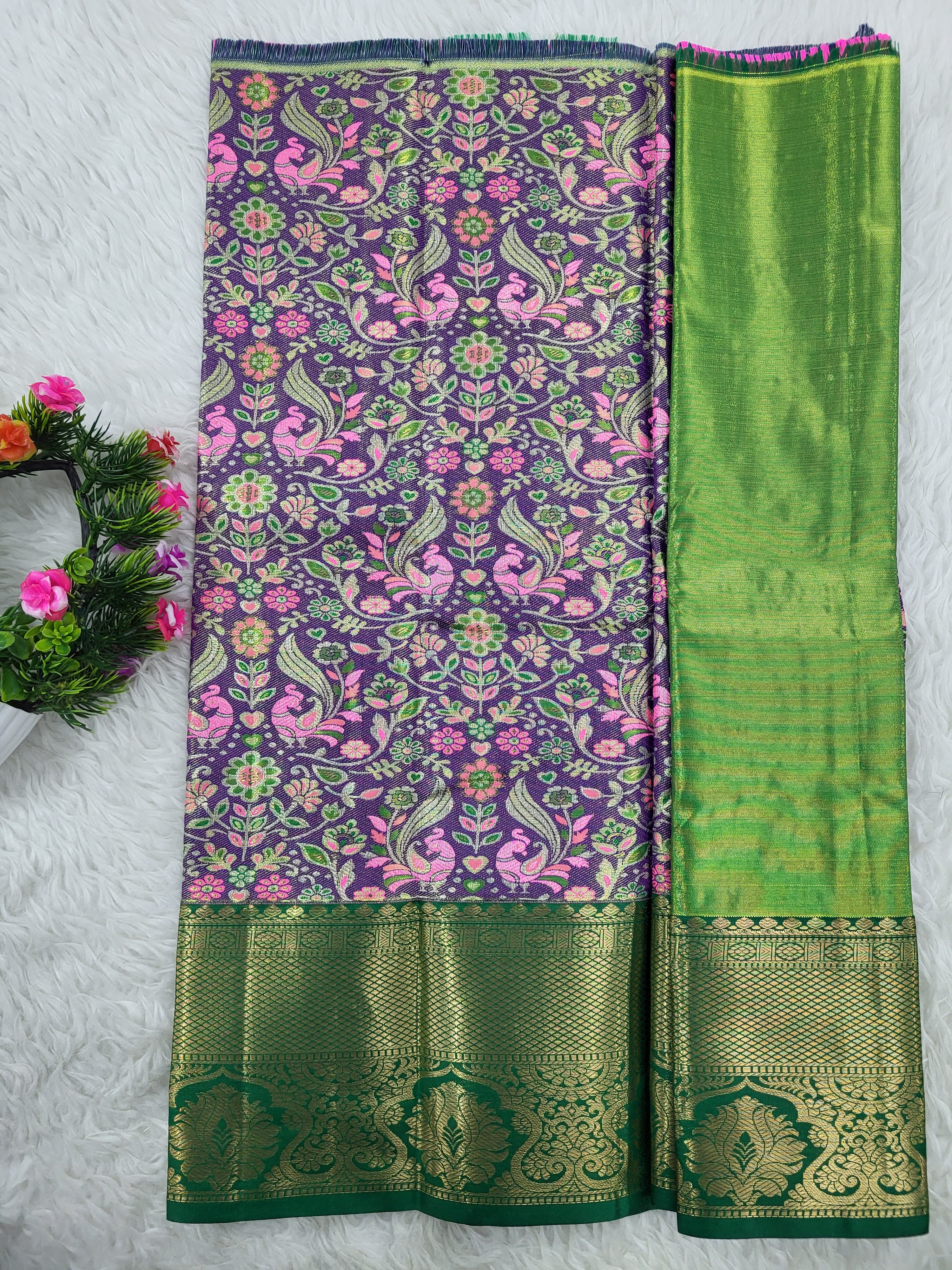 (0–1 Year) Lehenga – Unstitched (Blouse + Material)