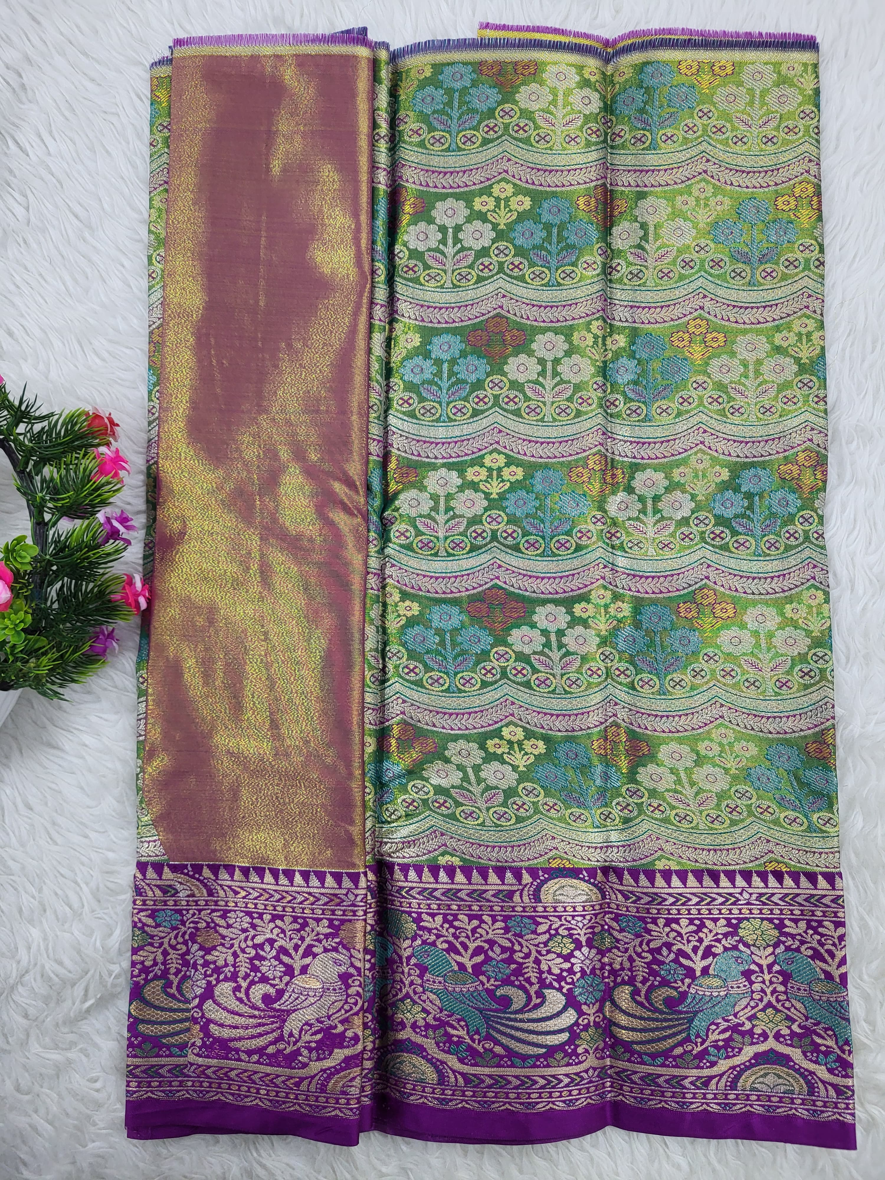 (0–1 Year) Lehenga – Unstitched (Blouse + Material)