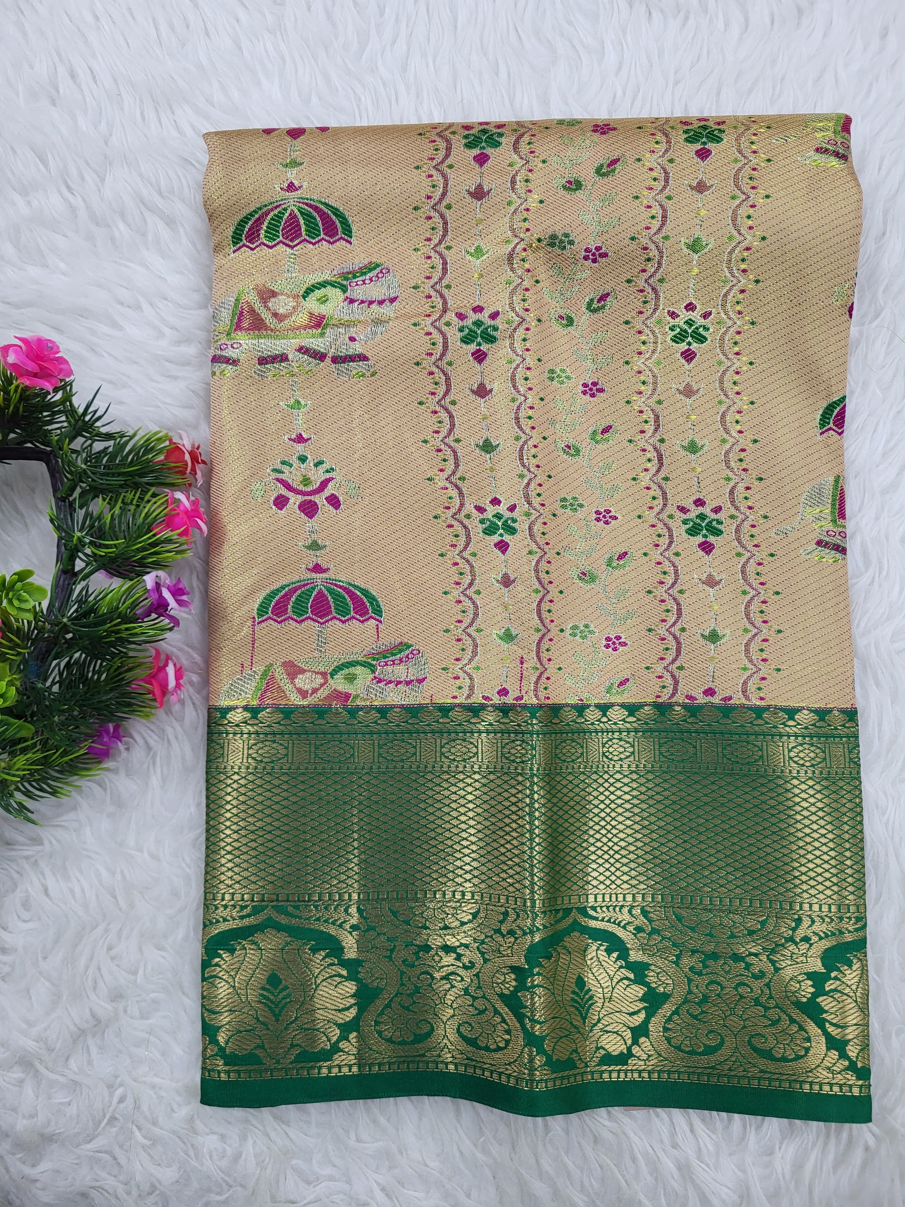 (0–1 Year) Lehenga – Unstitched (Blouse + Material)