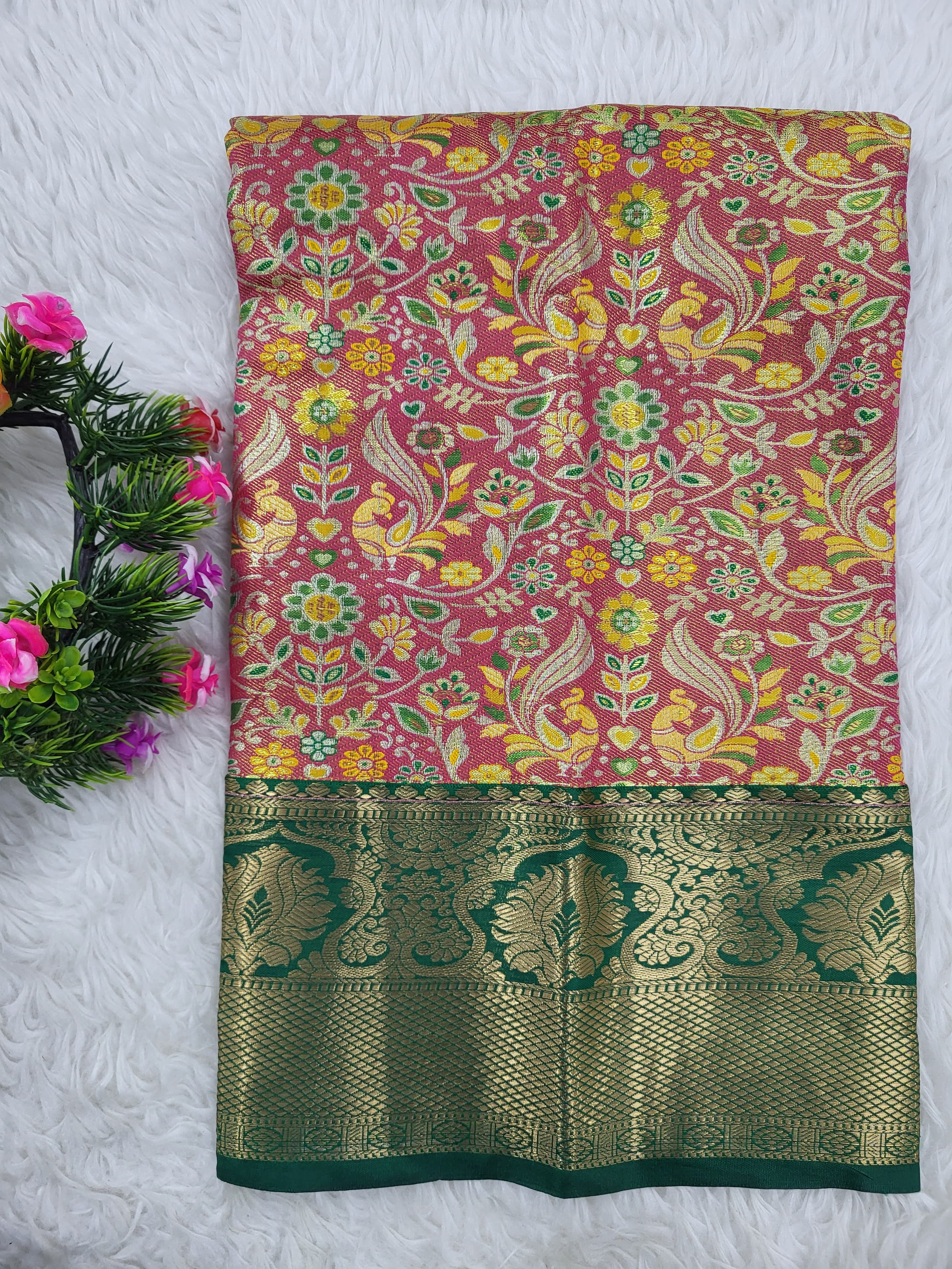 (0–1 Year) Lehenga – Unstitched (Blouse + Material)