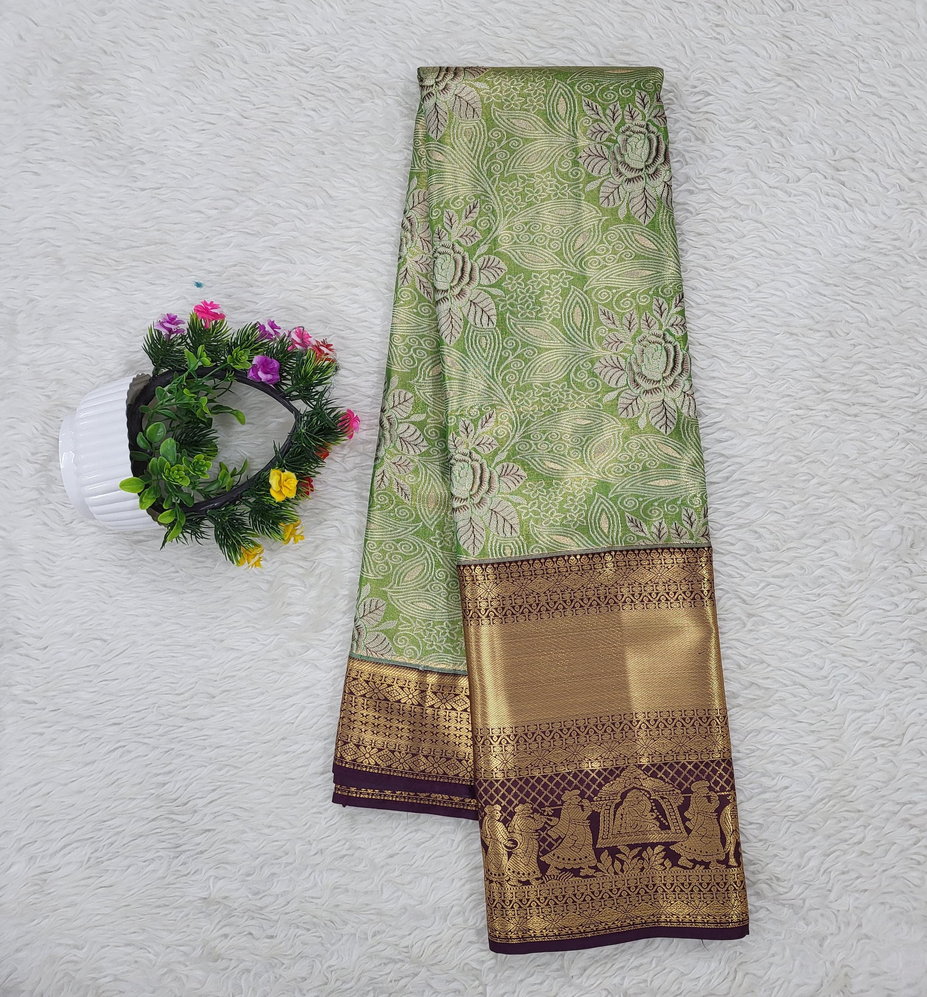 Semi kanchipattu Tissue Saree