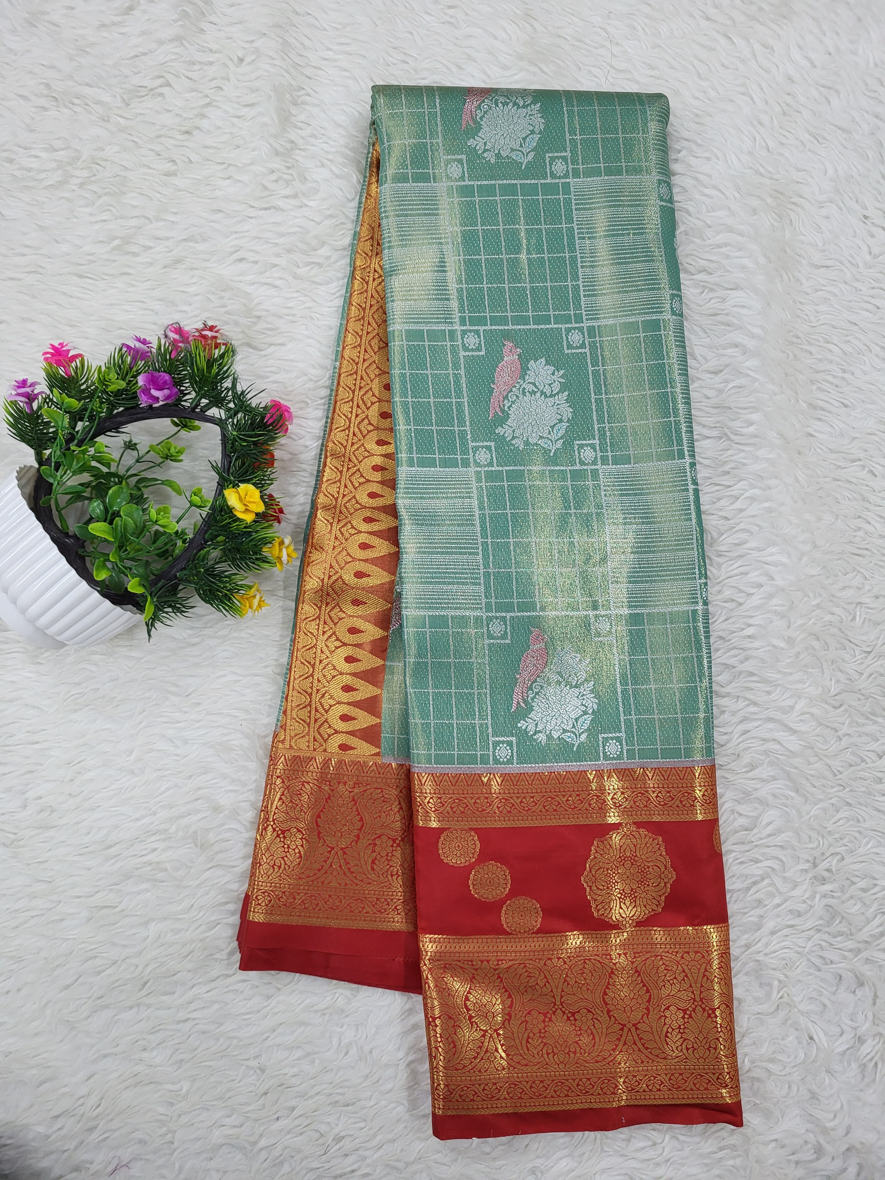 Semi kanchipattu Tissue Saree
