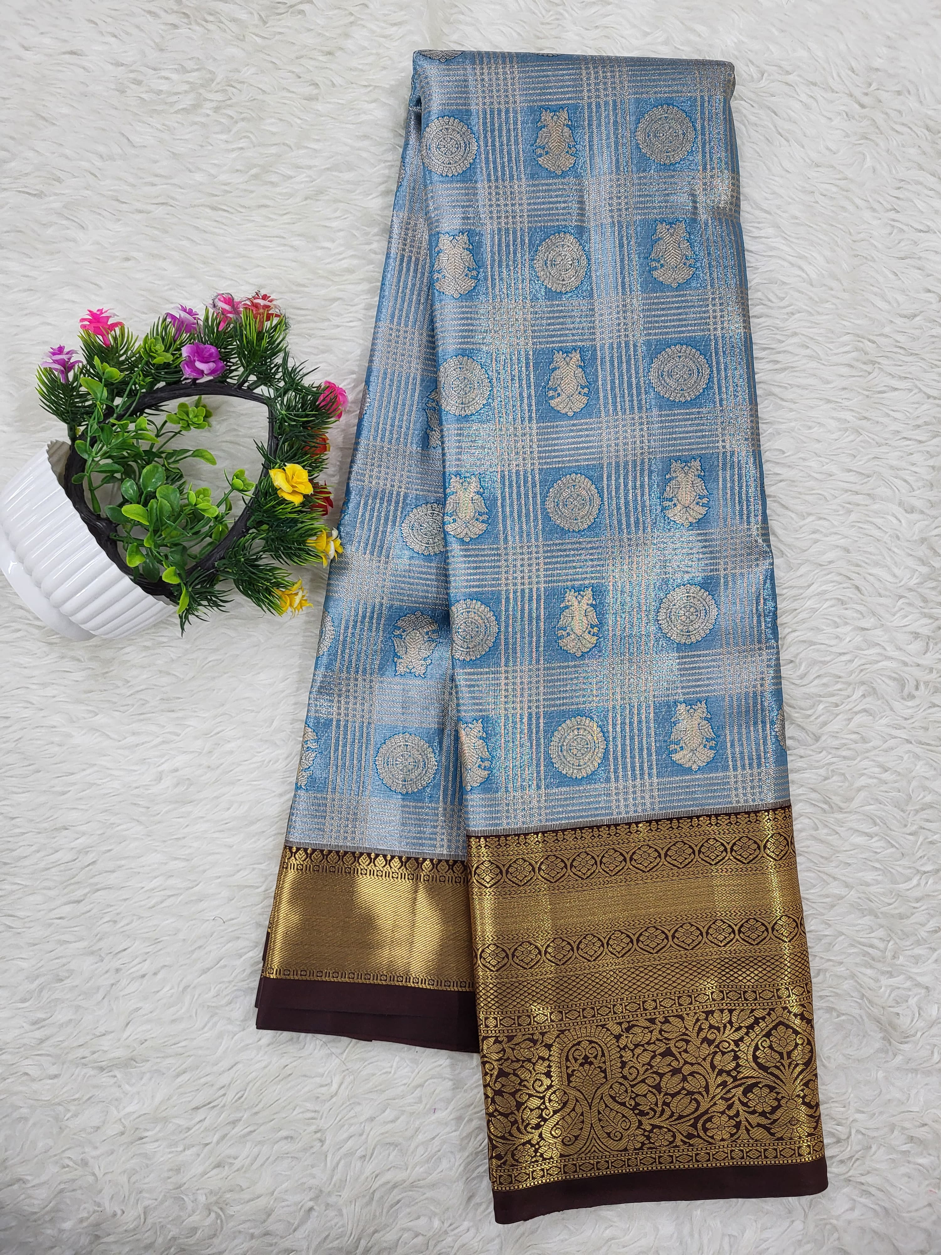 Semi kanchipattu Tissue Saree