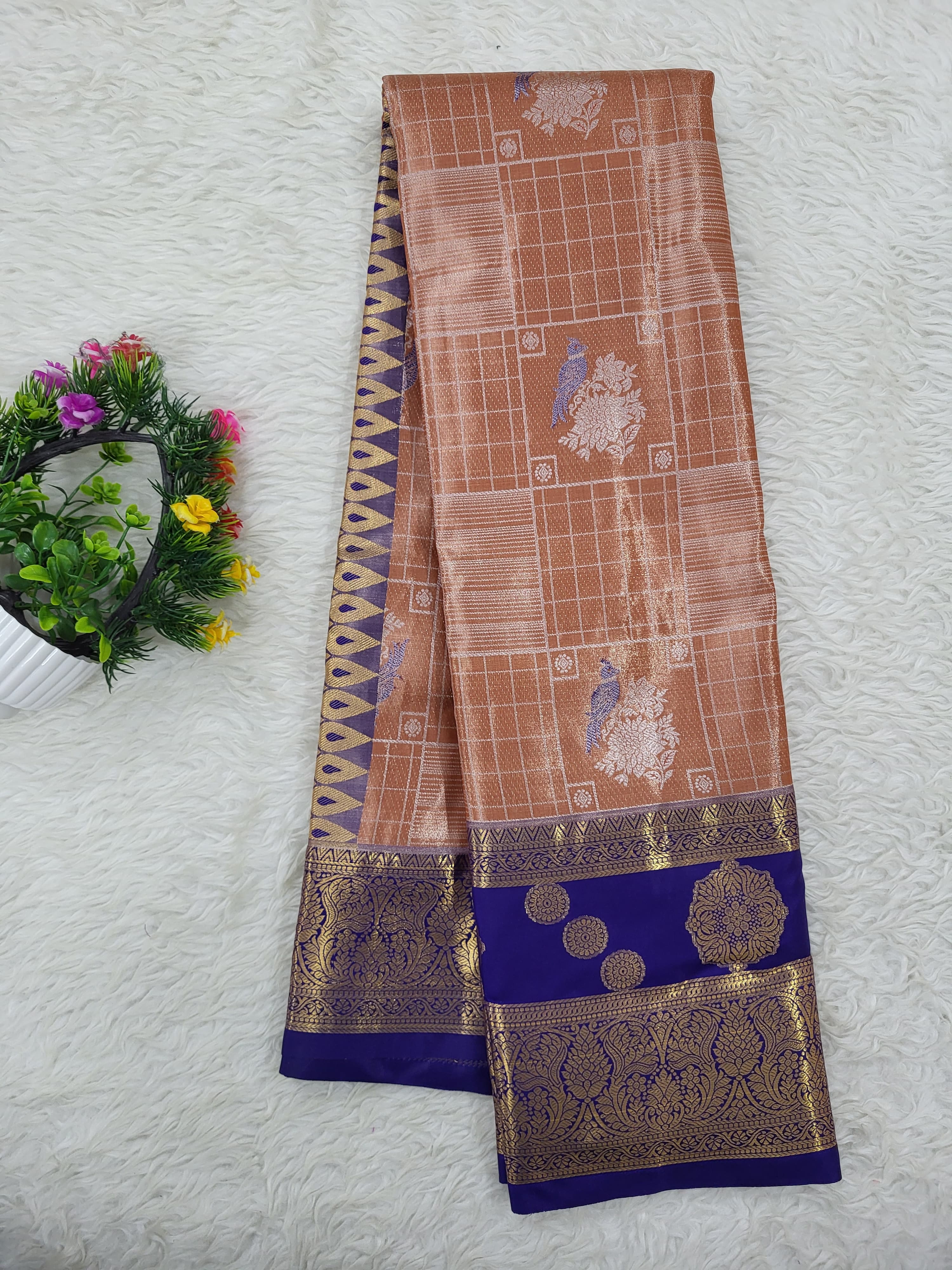 Semi kanchipattu Tissue Saree