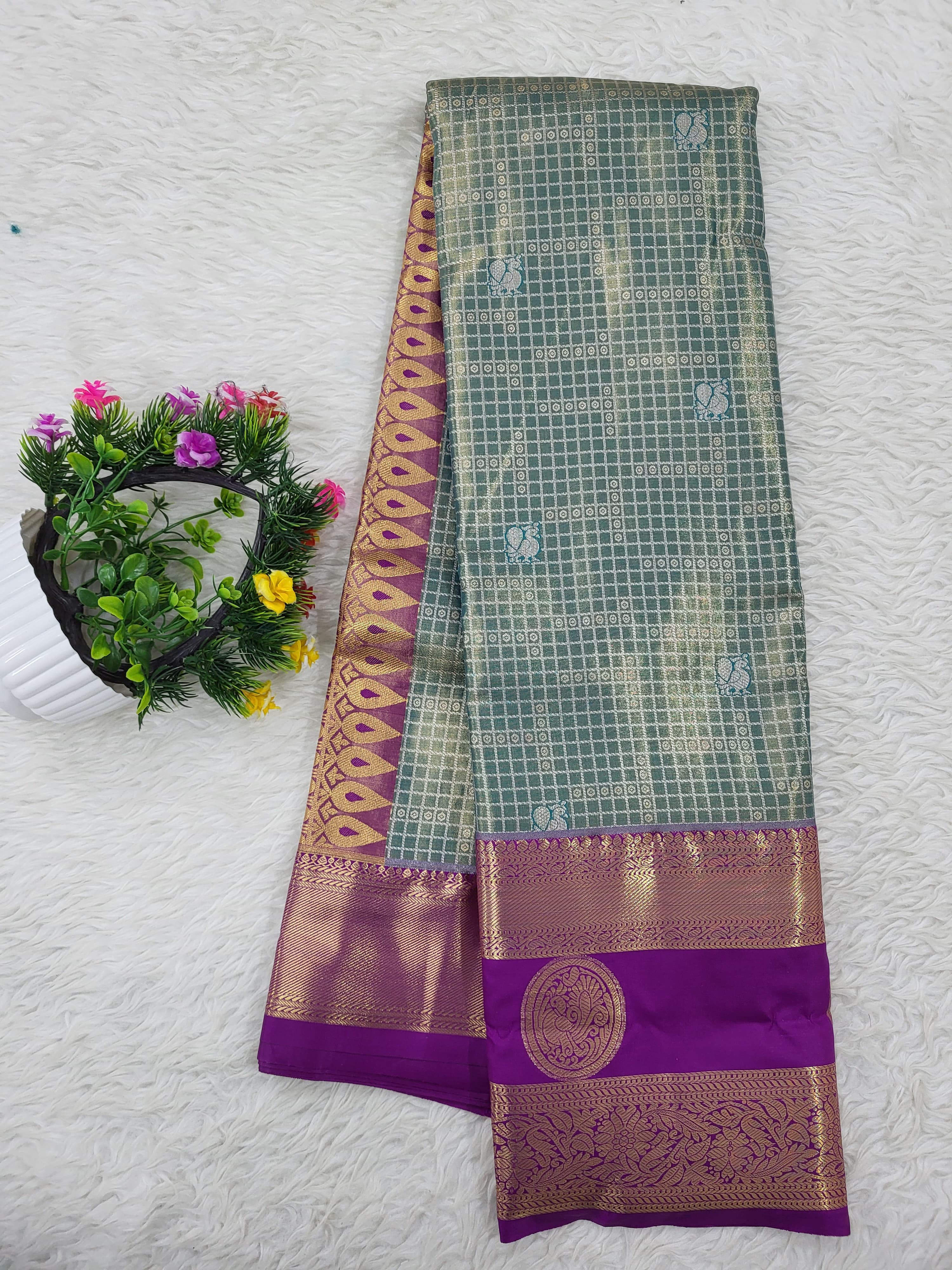 Semi kanchipattu Tissue Saree