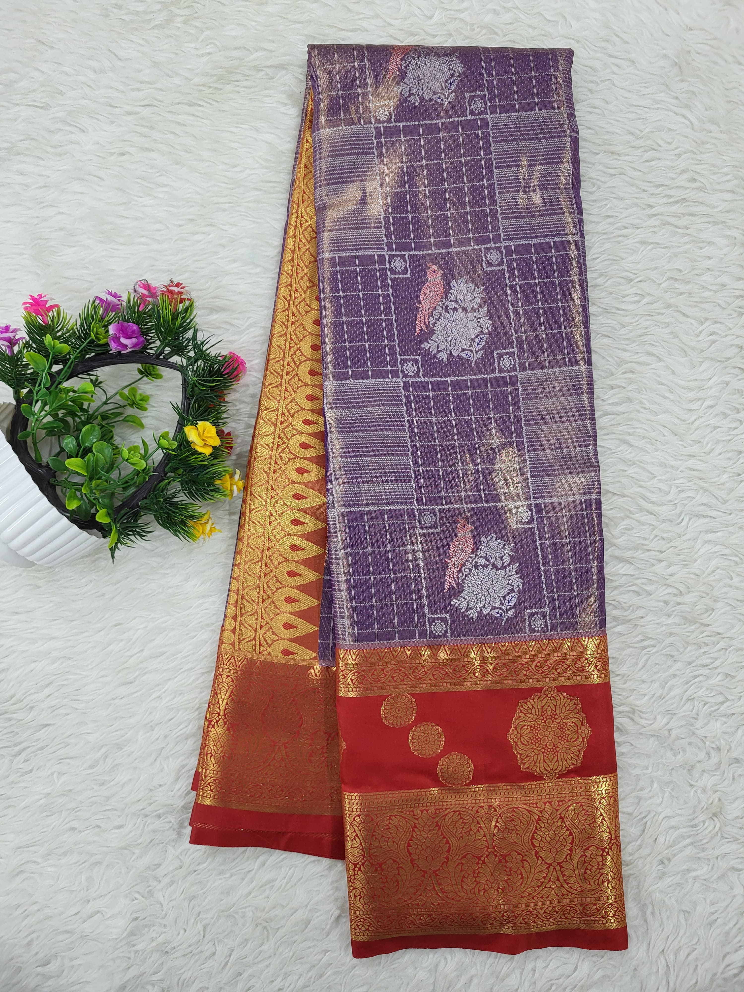Semi kanchipattu Tissue Saree