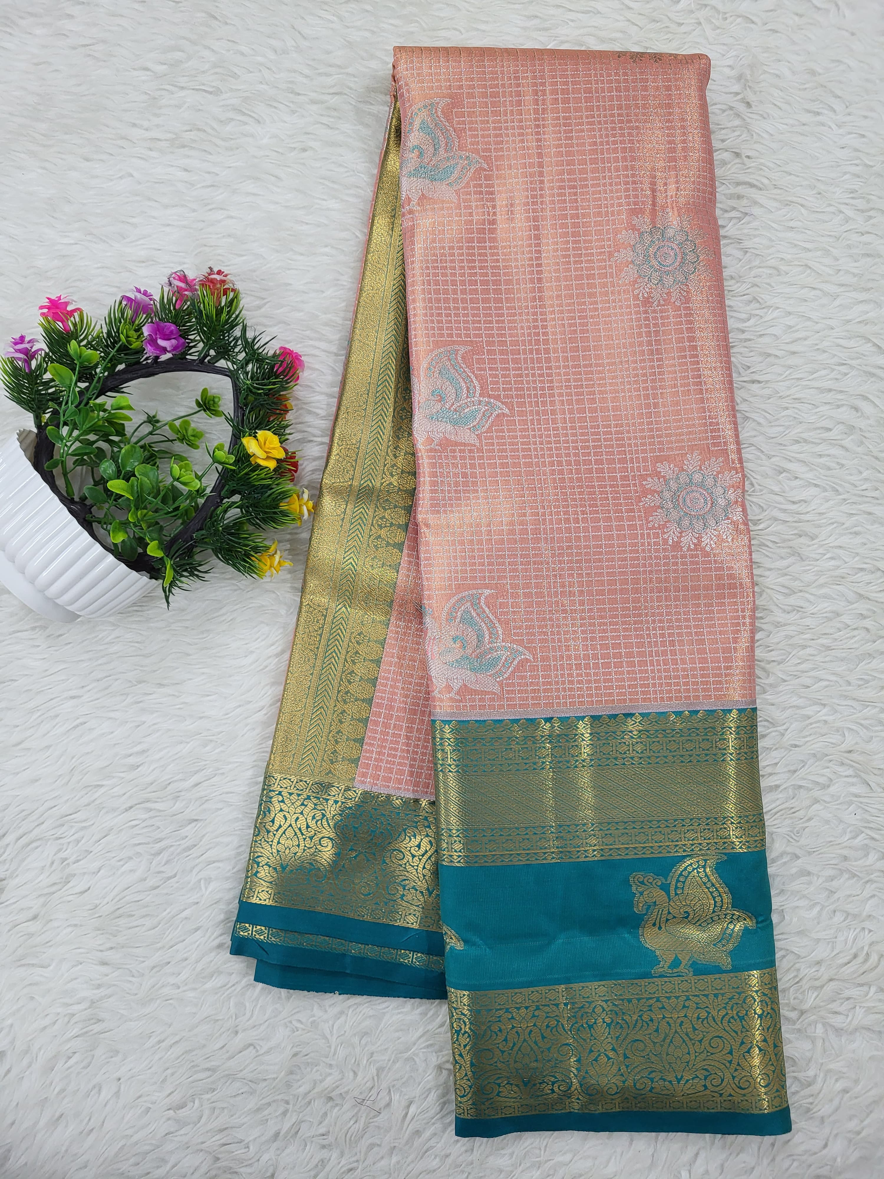 Semi Kanchipattu Tissue Saree