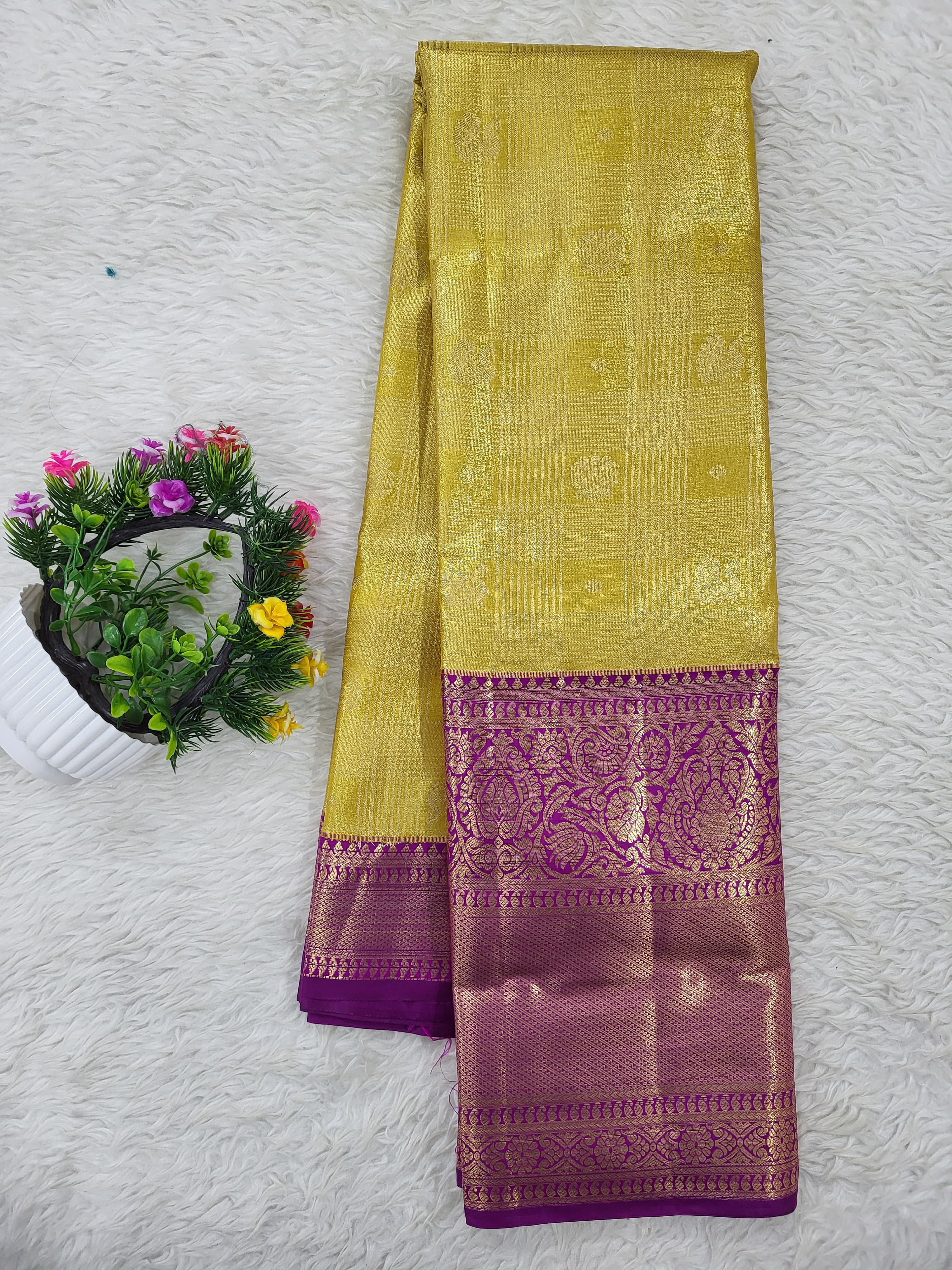 Semi Kanchipattu Tissue Saree