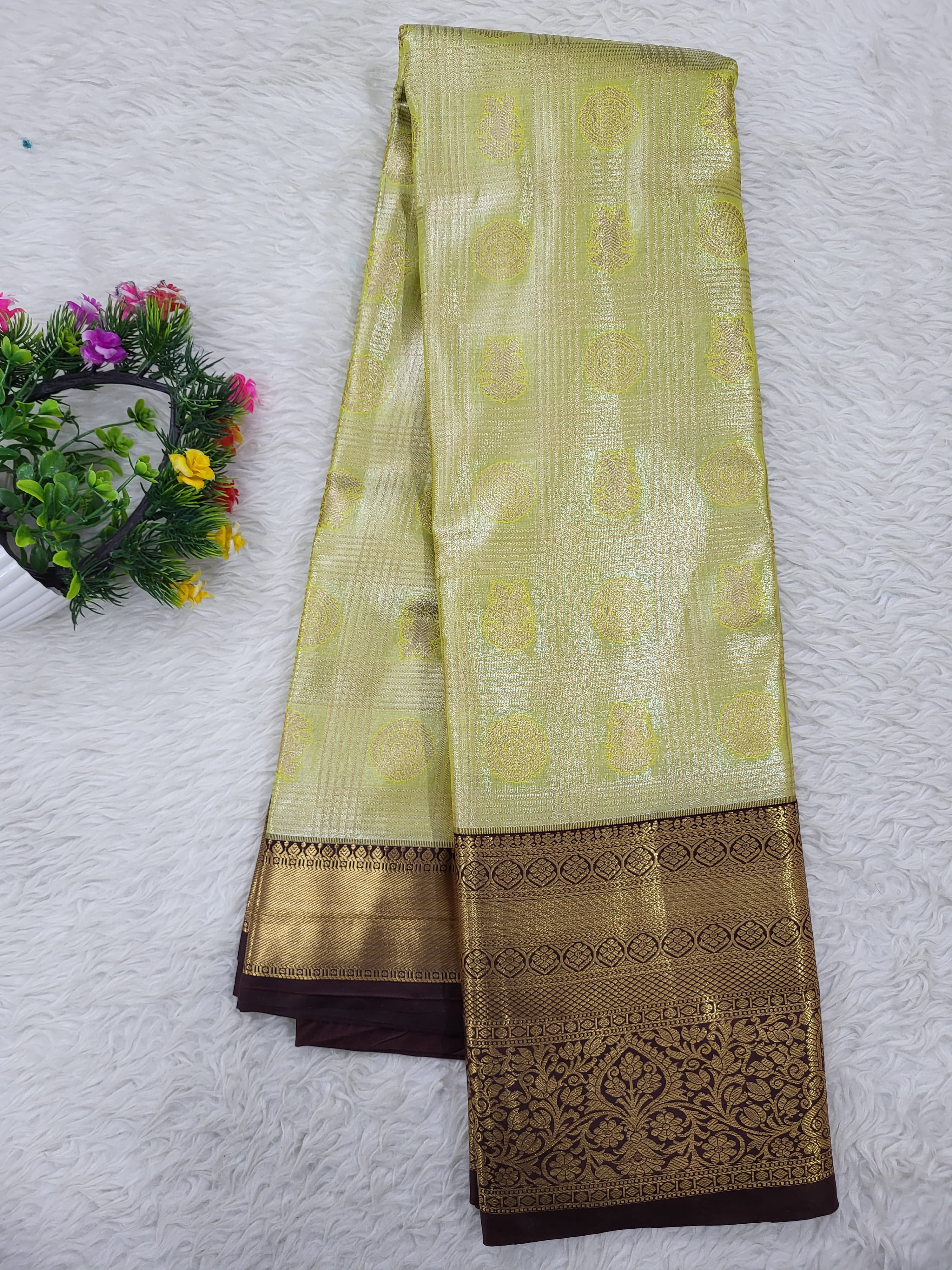Semi Kanchipattu Tissue Saree