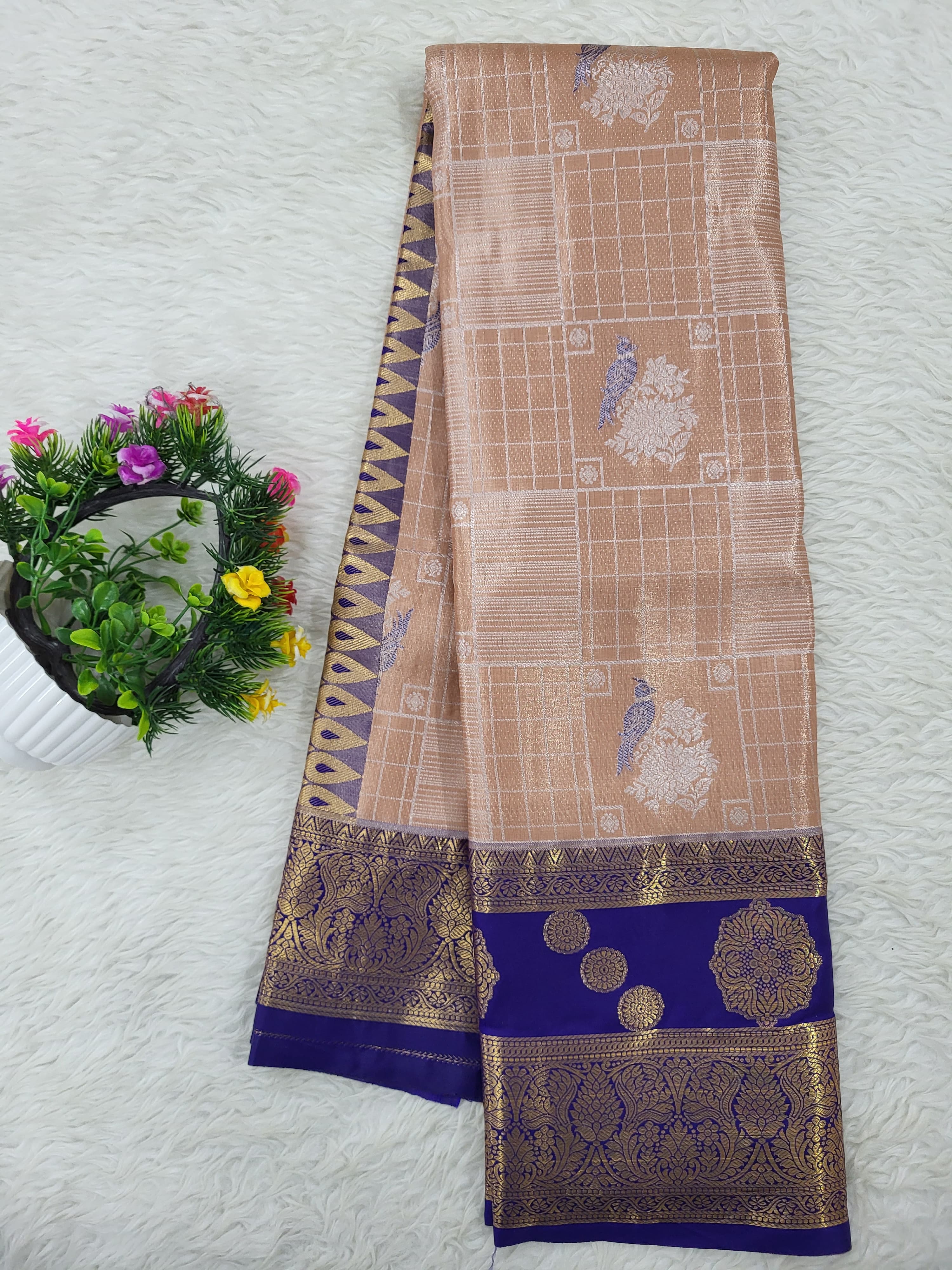 Semi Kanchipattu Tissue Saree