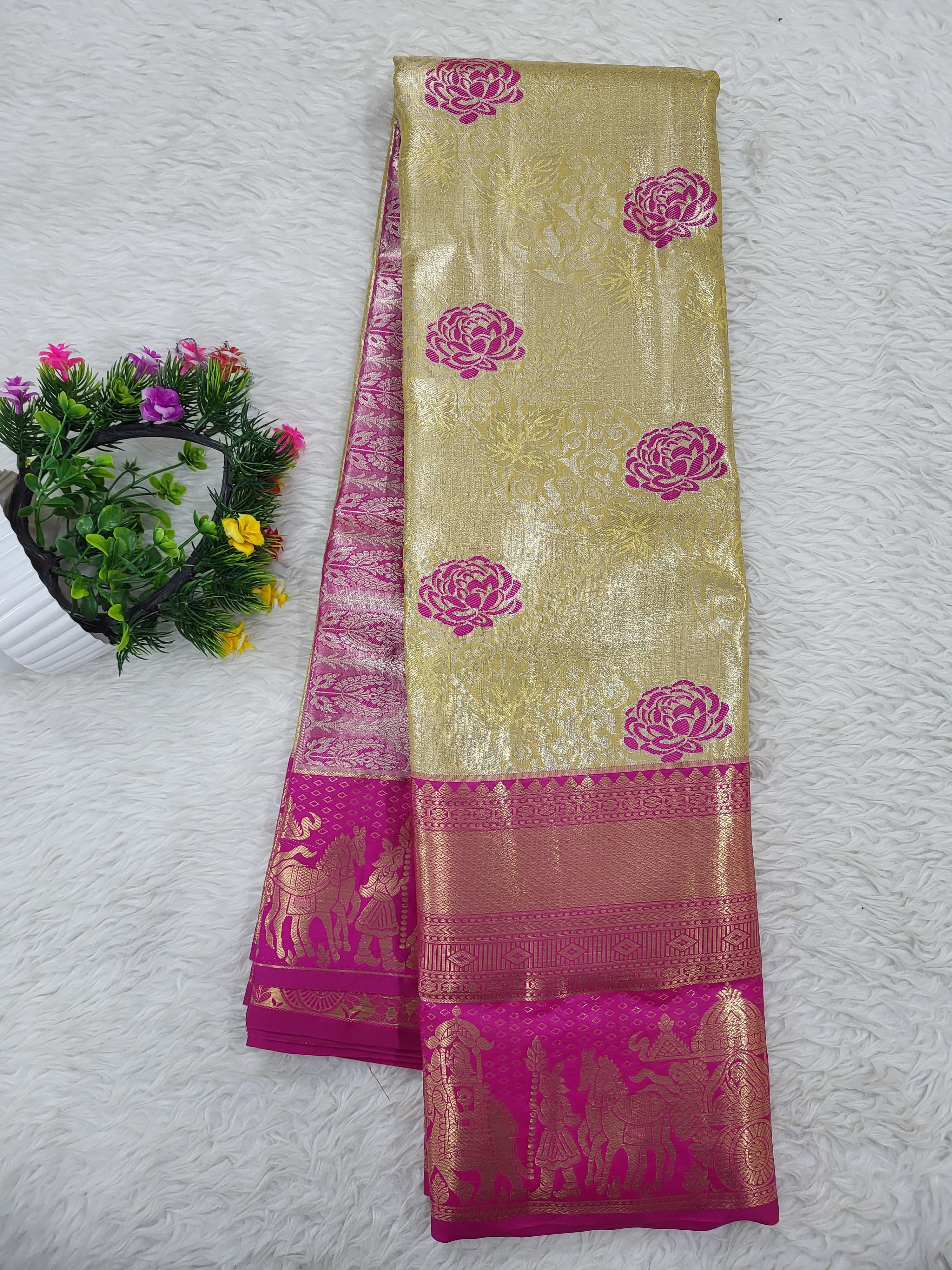 Semi Kanchipattu Tissue Saree