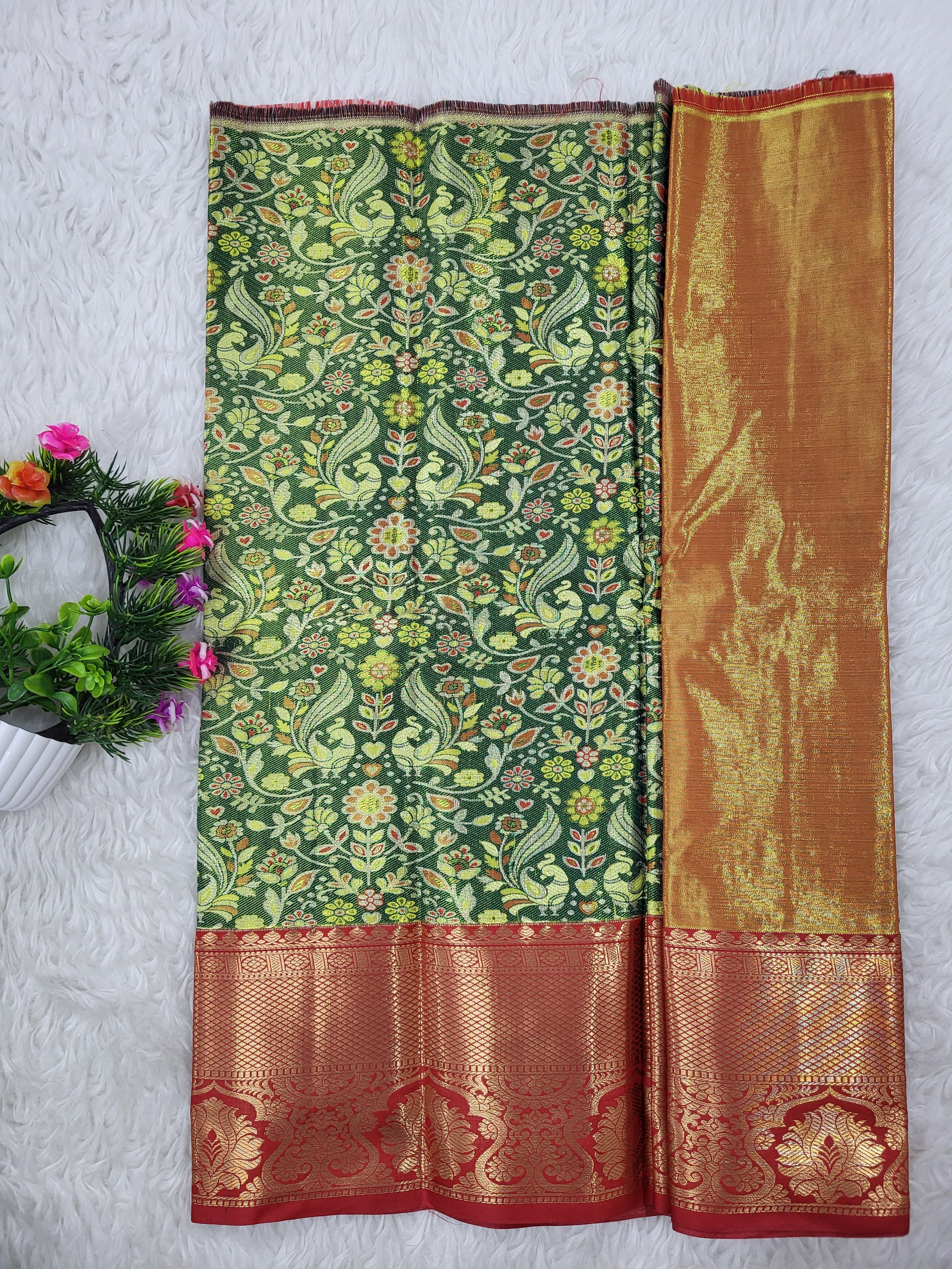 (0–1 Year) Lehenga – Unstitched (Blouse + Material)