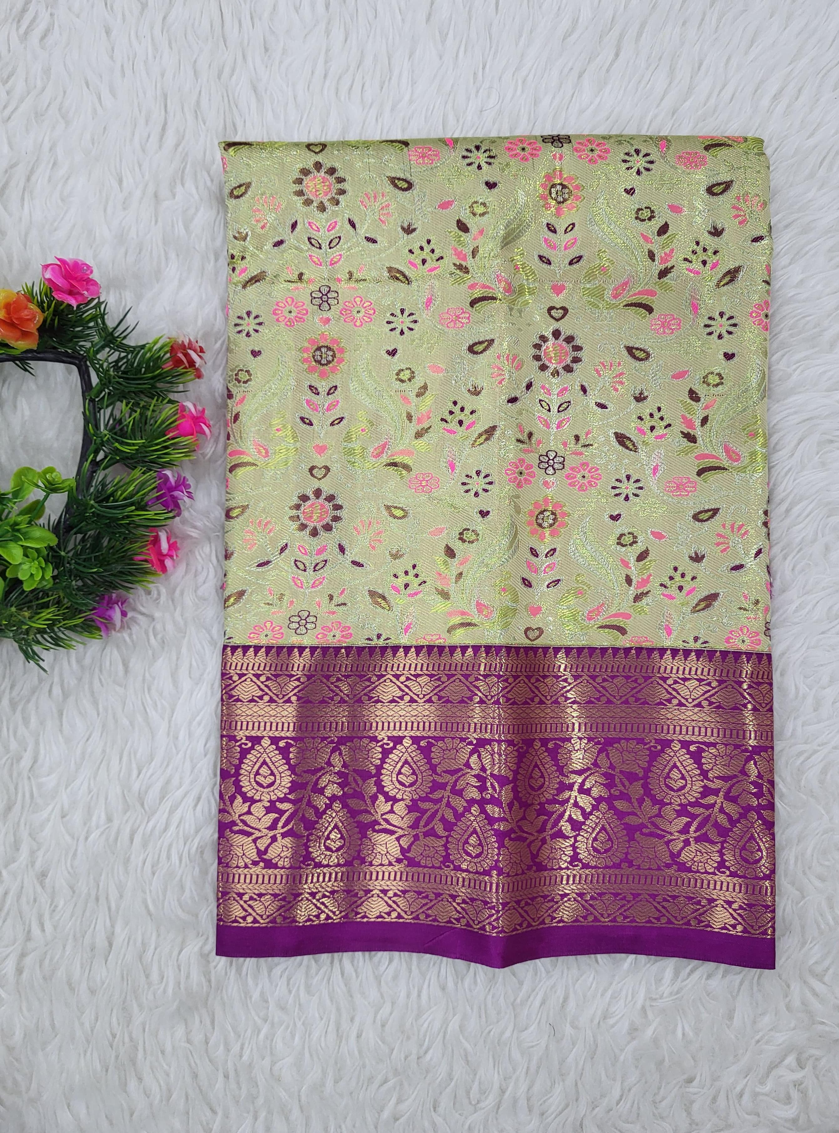 (0–1 Year) Lehenga – Unstitched (Blouse + Material)