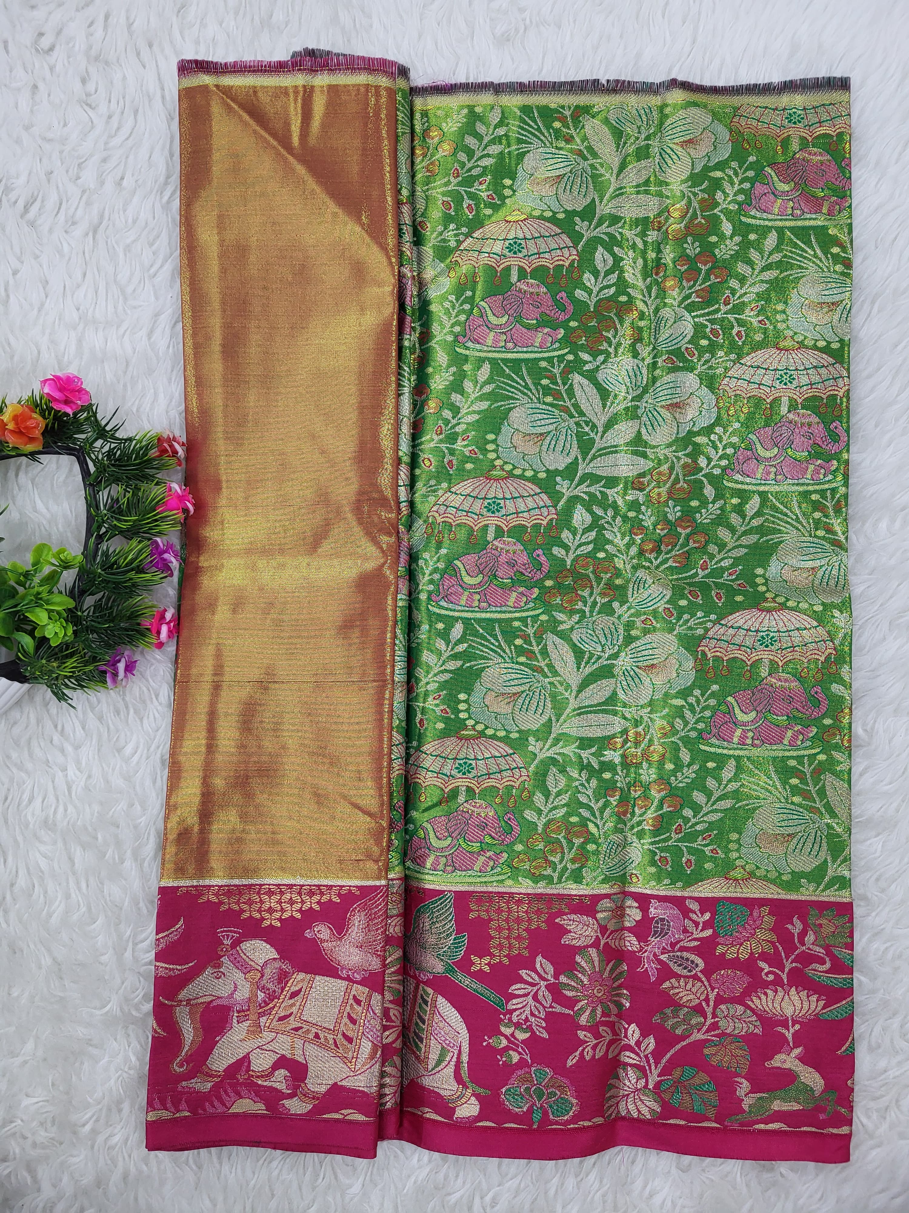 (0–1 Year) Lehenga – Unstitched (Blouse + Material)