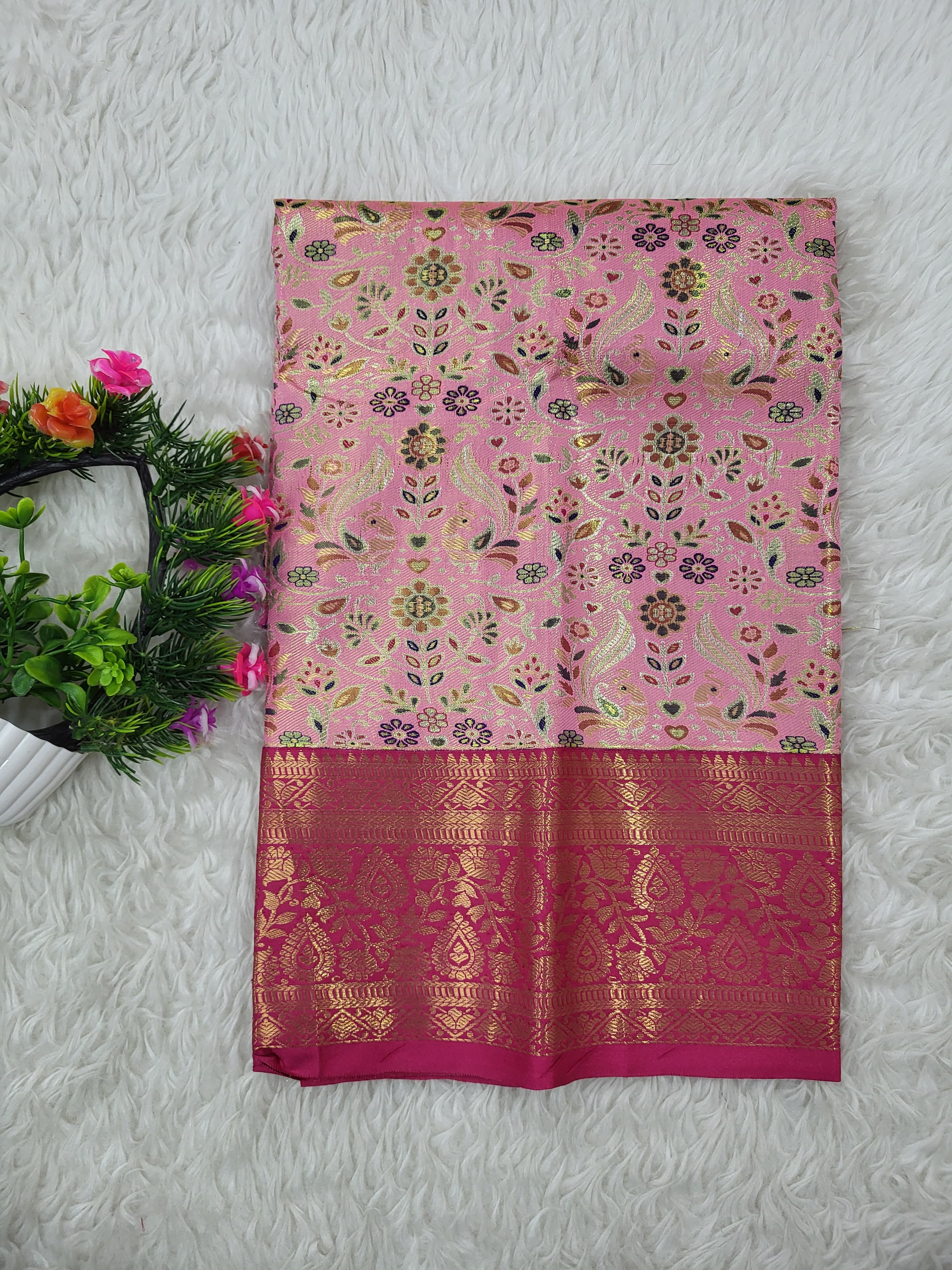 (0–1 Year) Lehenga – Unstitched (Blouse + Material)