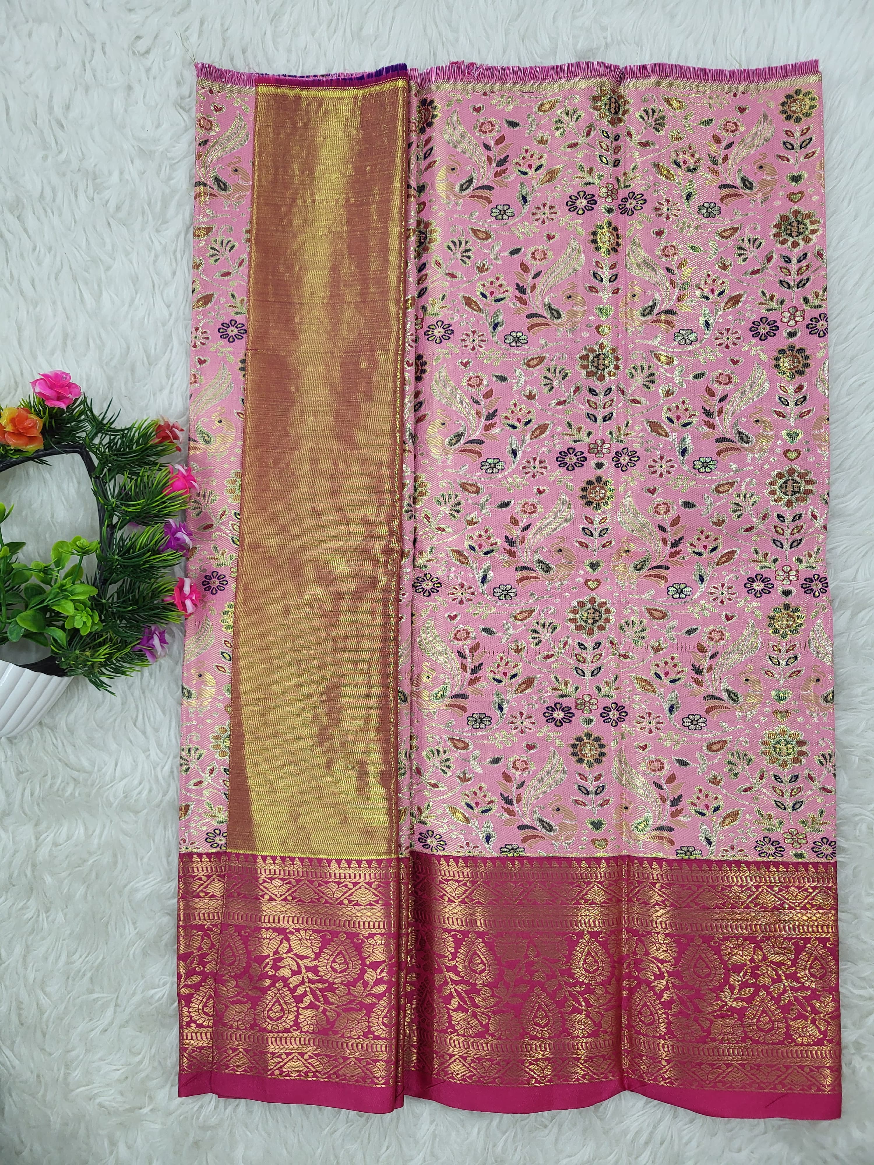 (0–1 Year) Lehenga – Unstitched (Blouse + Material)