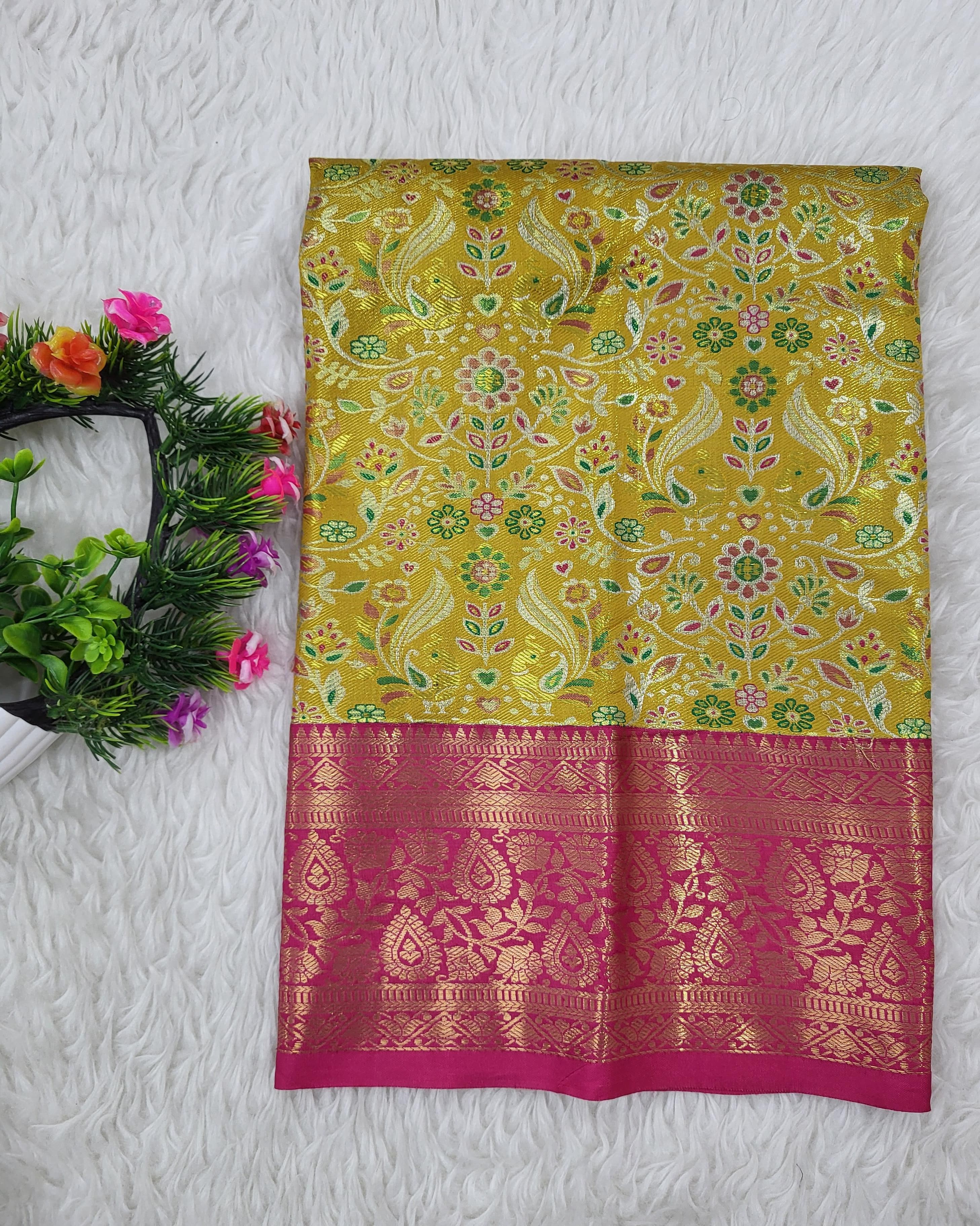 (0–1 Year) Lehenga – Unstitched (Blouse + Material)