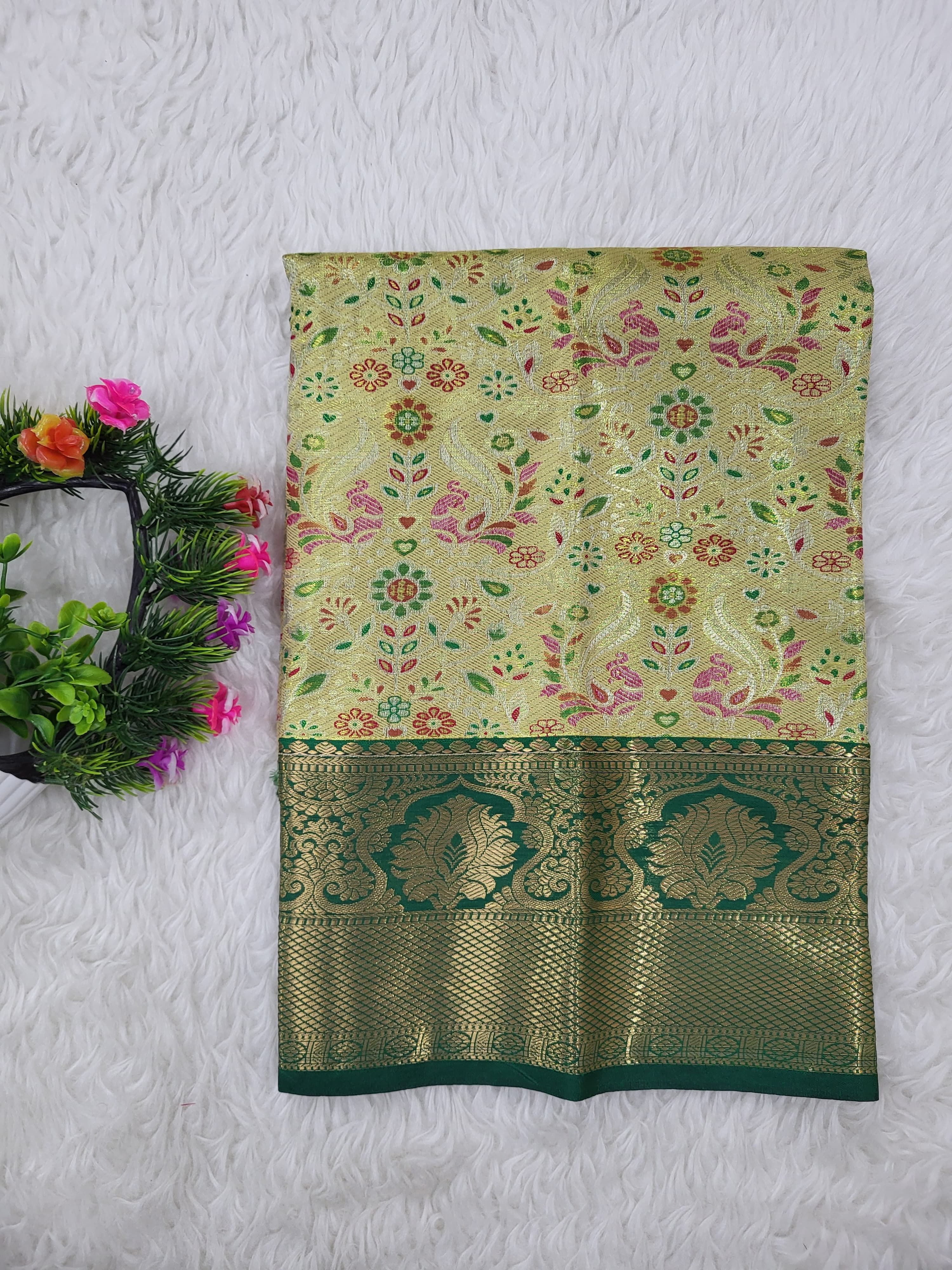 (0–1 Year) Lehenga – Unstitched (Blouse + Material)