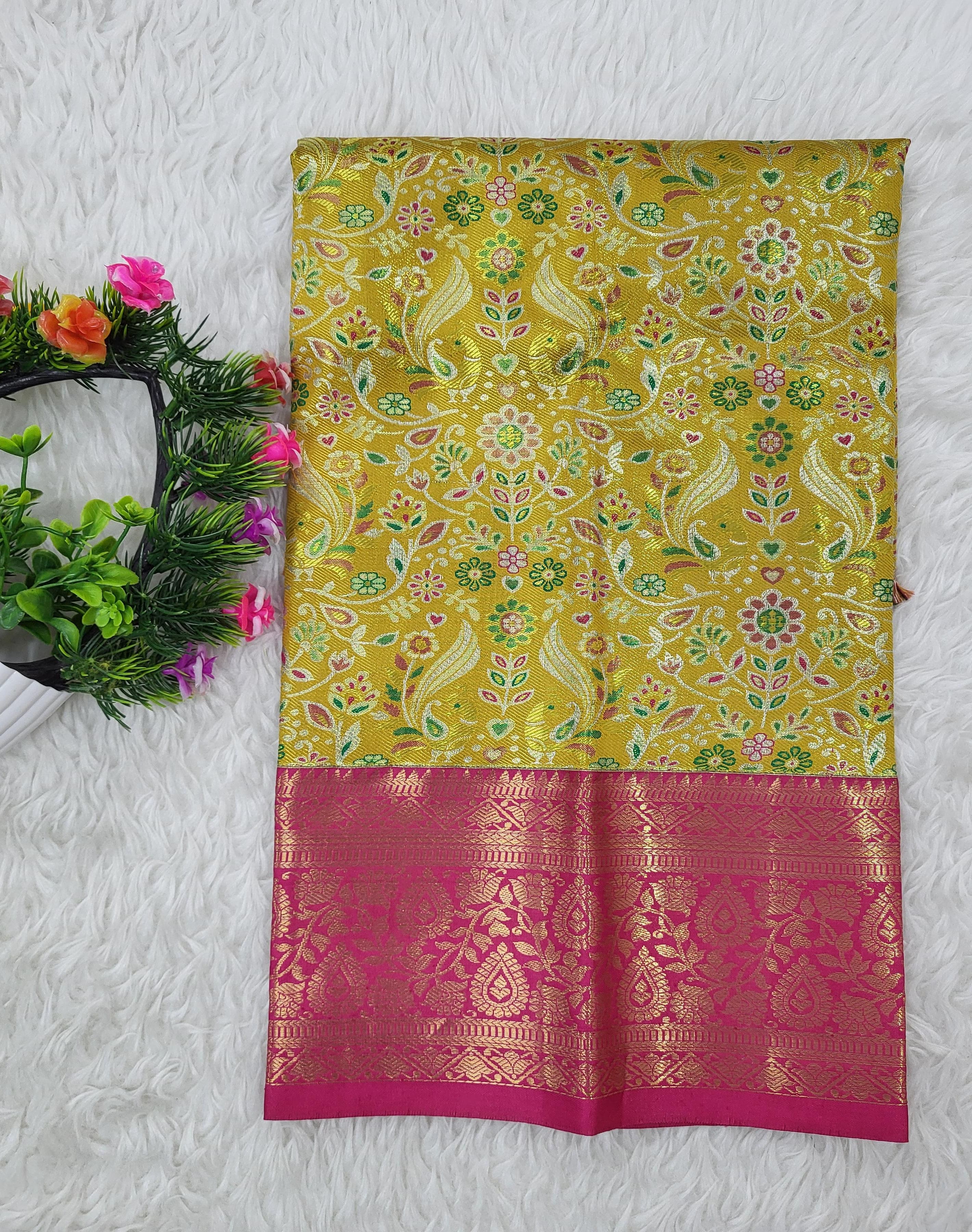 (0–1 Year) Lehenga – Unstitched (Blouse + Material)