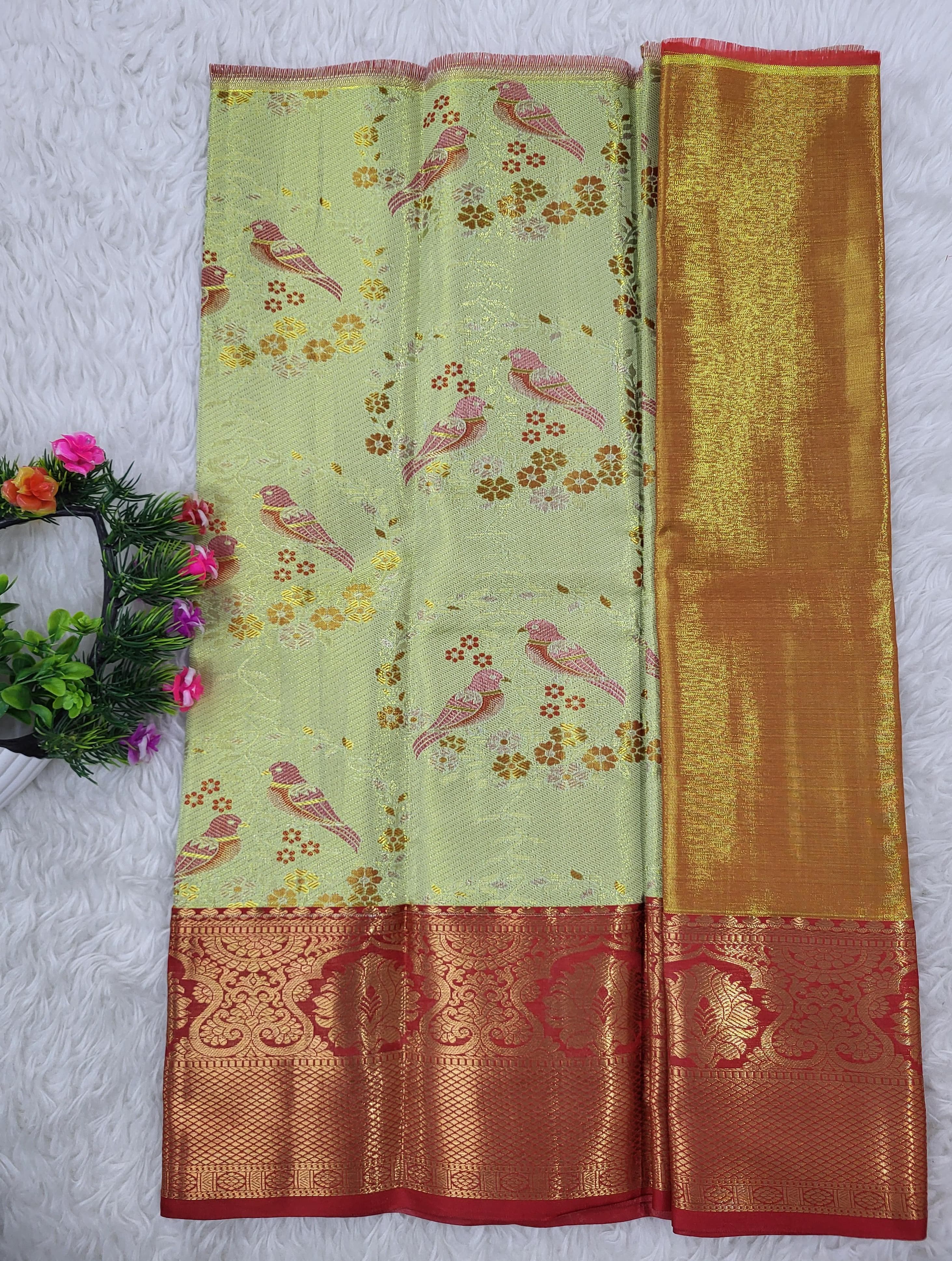 (0–1 Year) Lehenga – Unstitched (Blouse + Material)