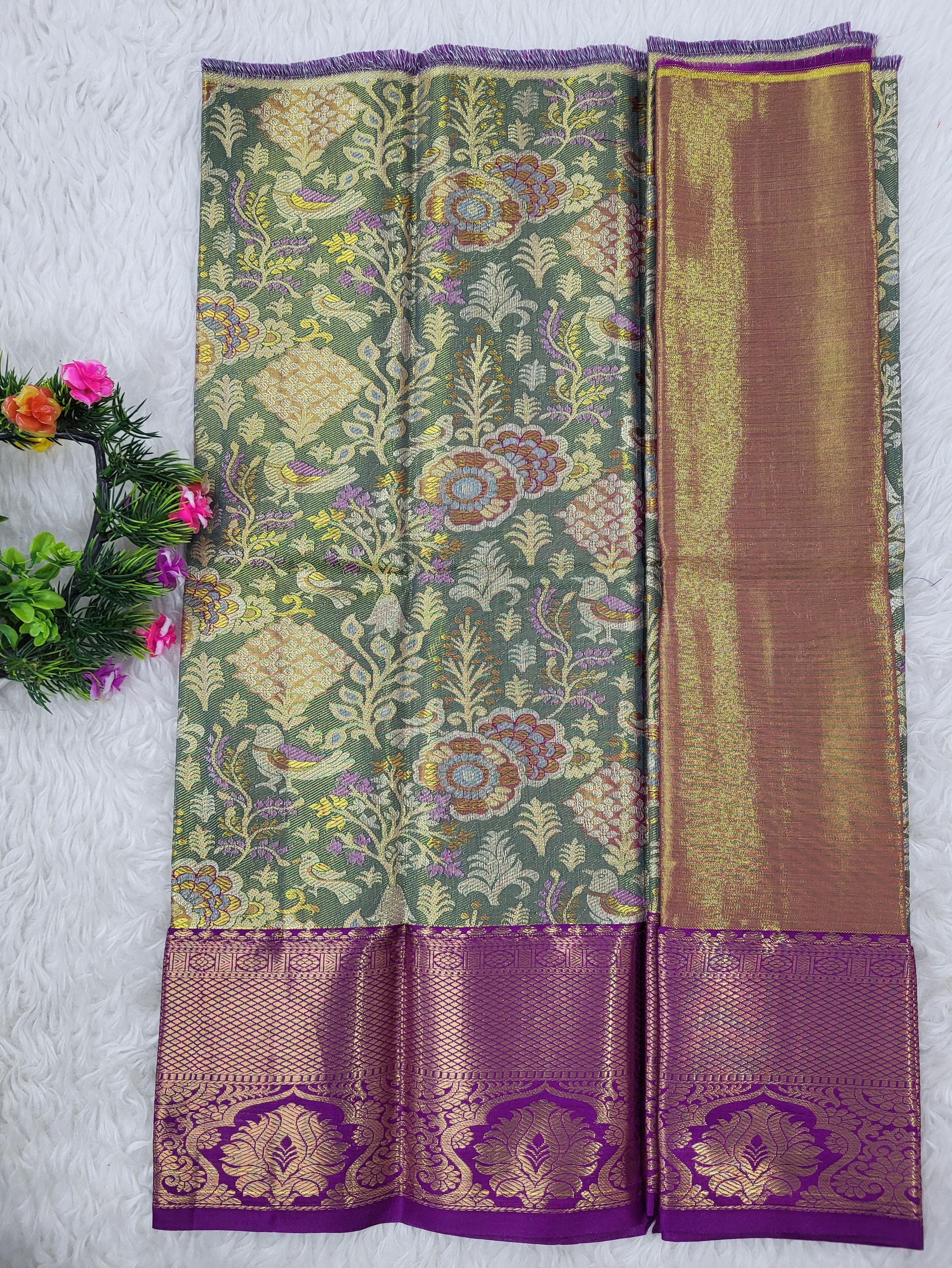 (0–1 Year) Lehenga – Unstitched (Blouse + Material)