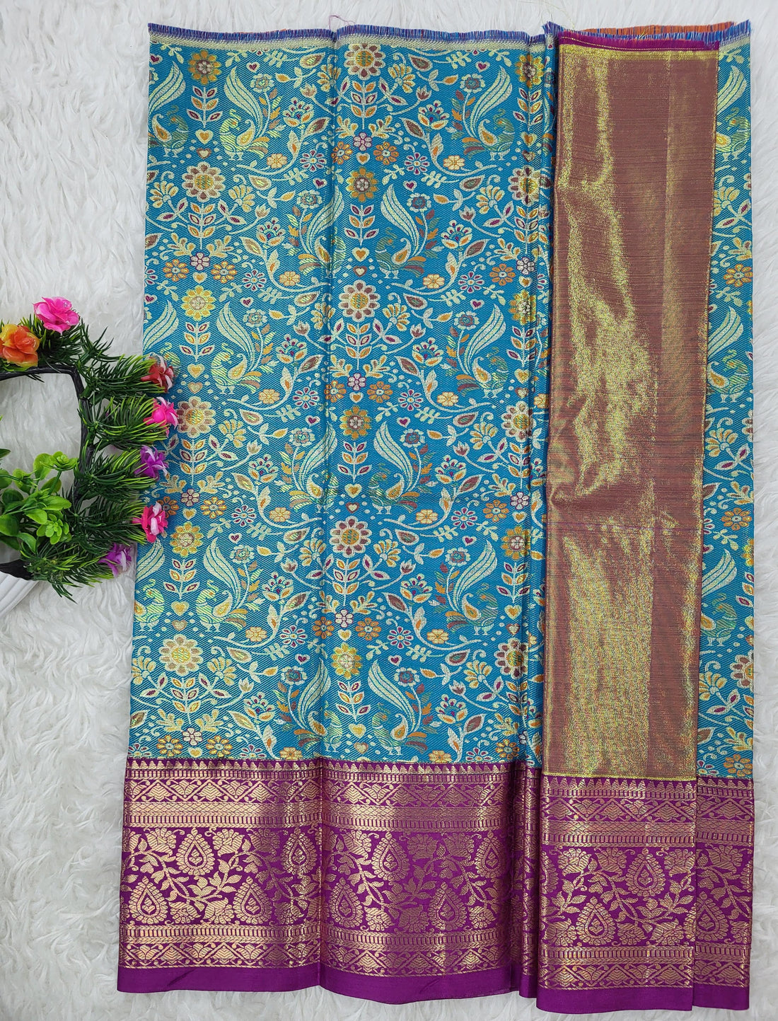 (0–1 Year) Lehenga – Unstitched (Blouse + Material)
