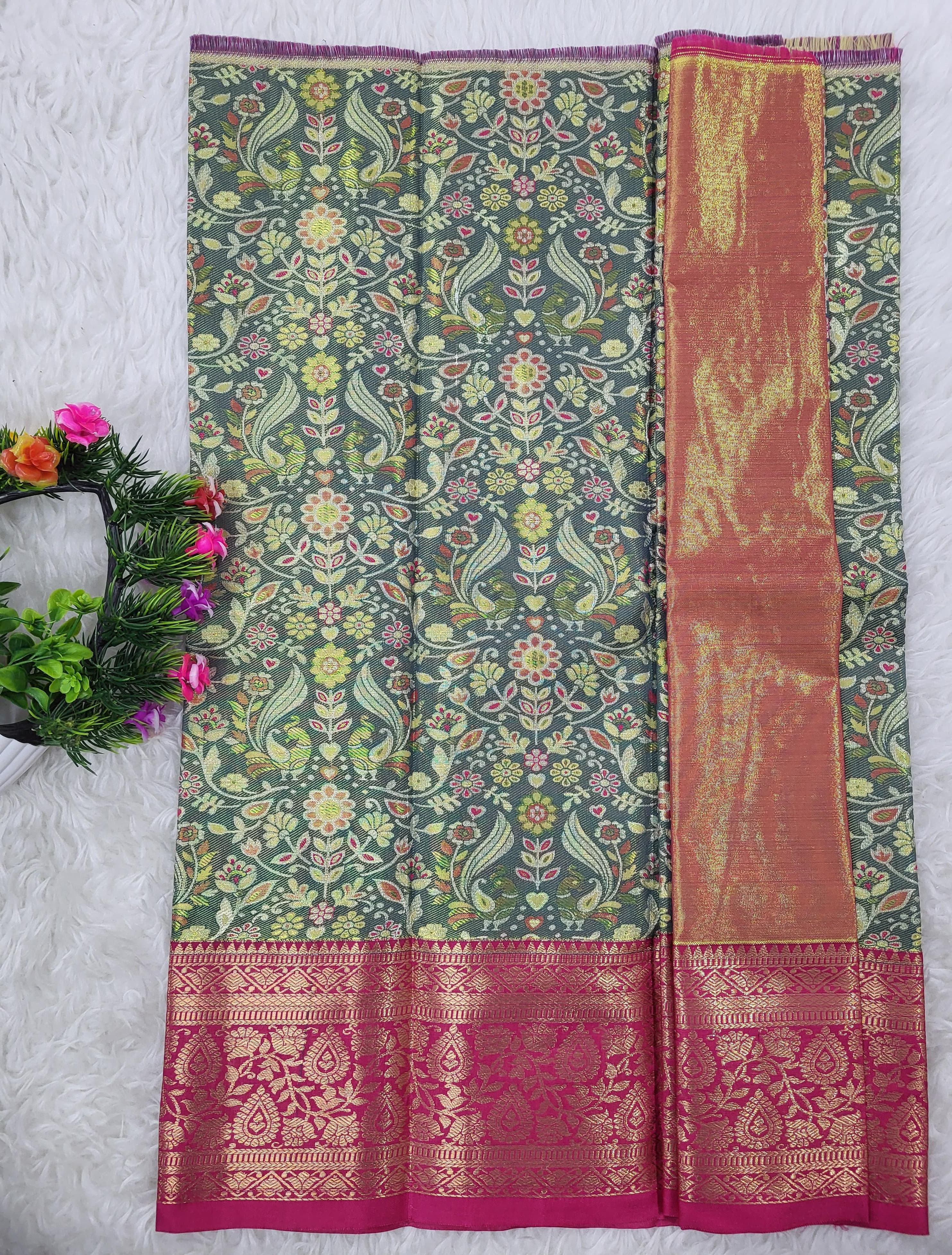 (0–1 Year) Lehenga – Unstitched (Blouse + Material)