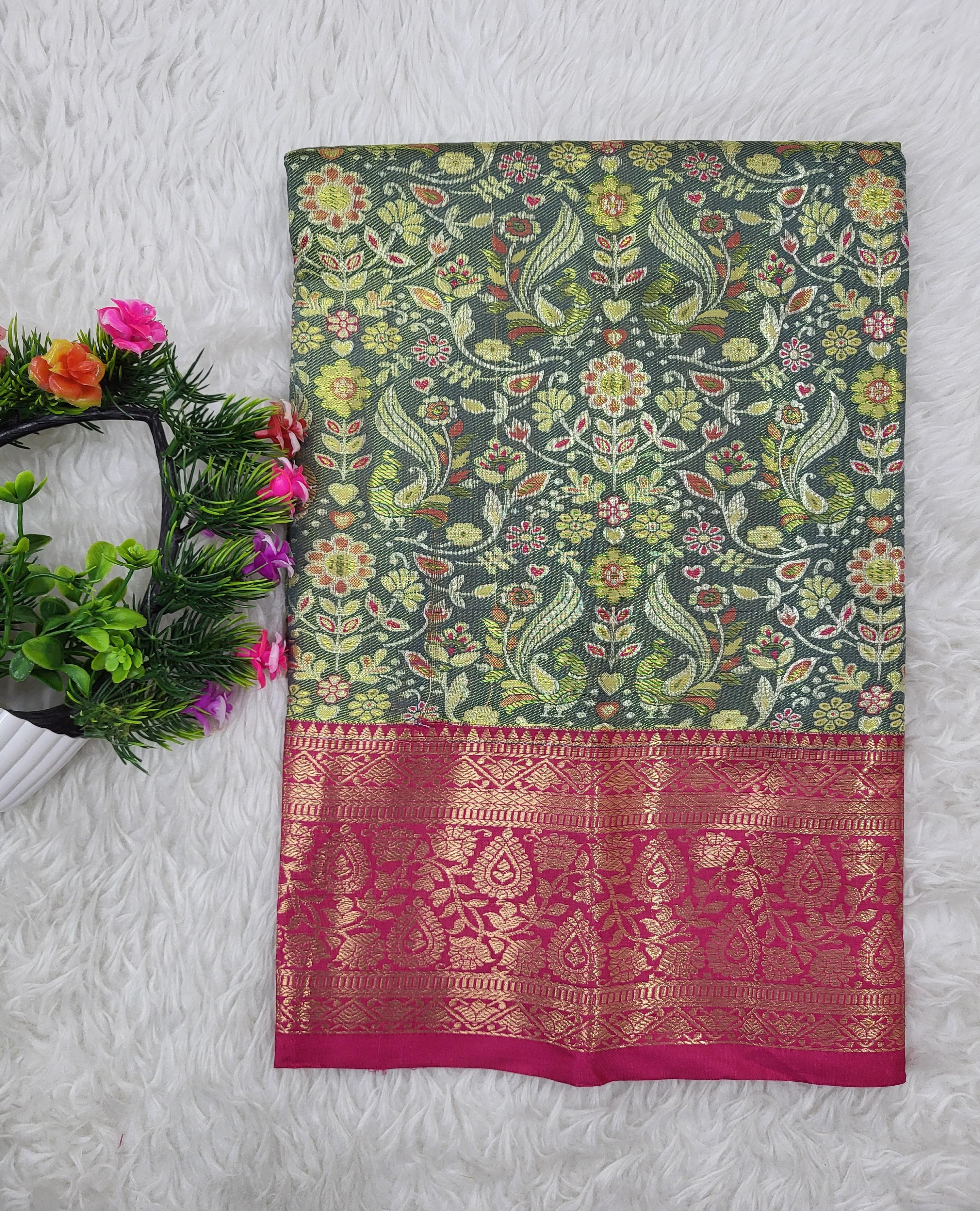 (0–1 Year) Lehenga – Unstitched (Blouse + Material)