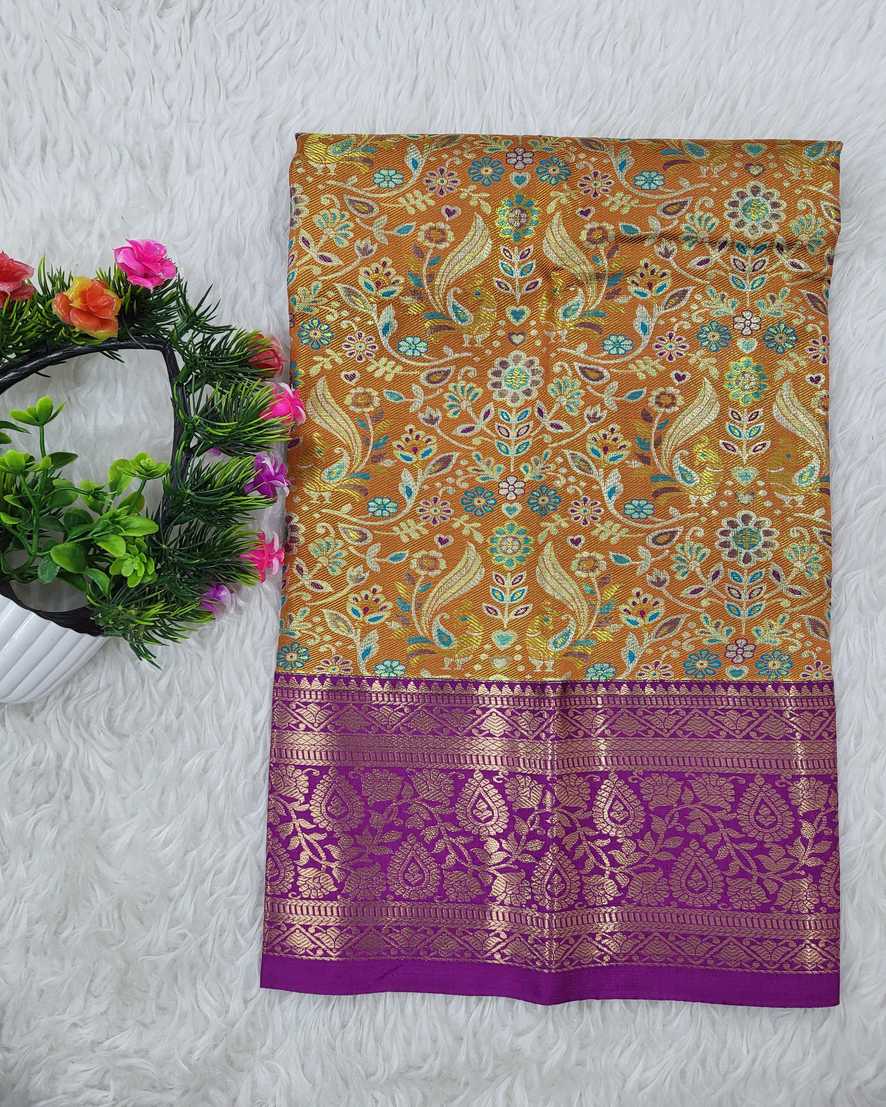 (0–1 Year) Lehenga – Unstitched (Blouse + Material)