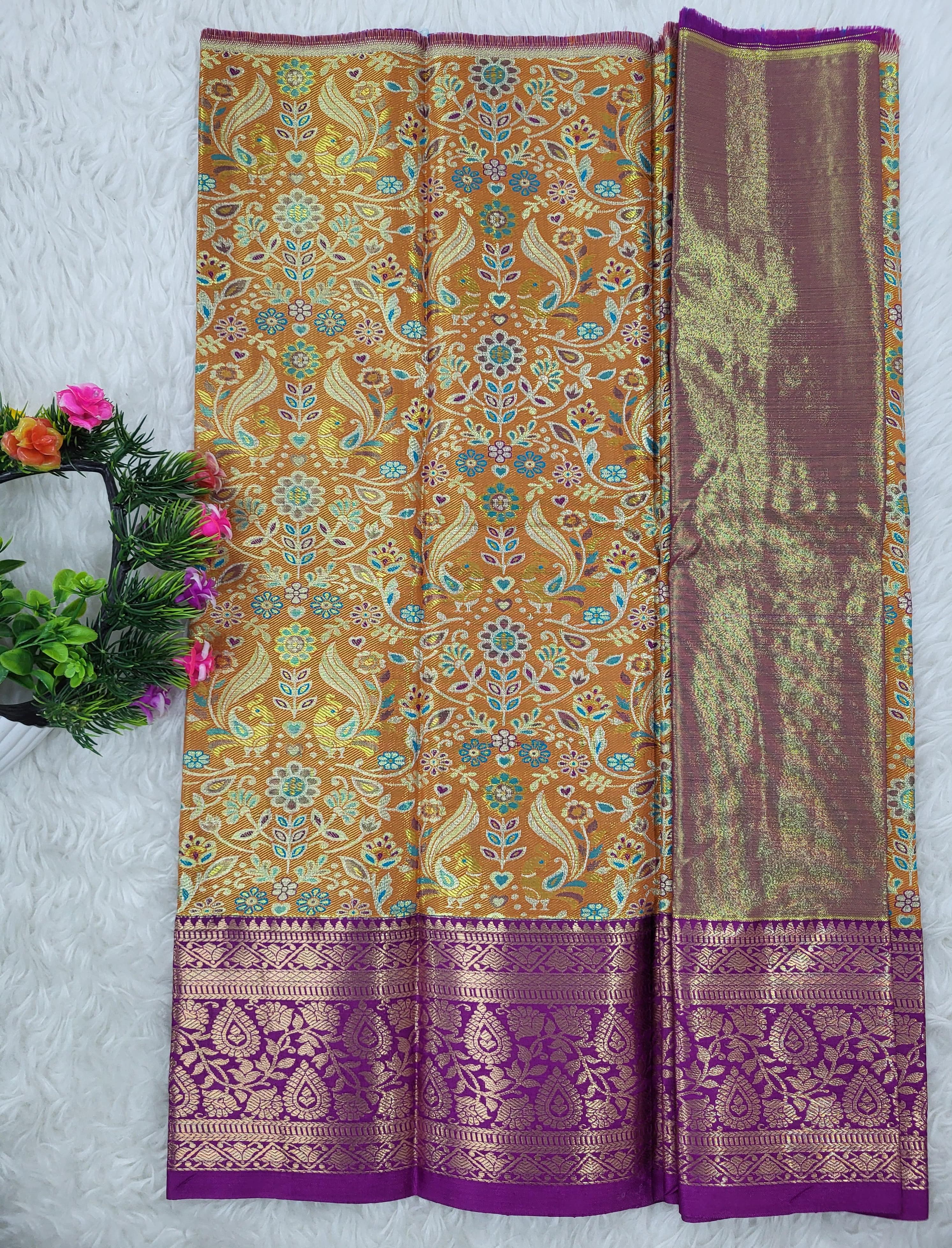 (0–1 Year) Lehenga – Unstitched (Blouse + Material)