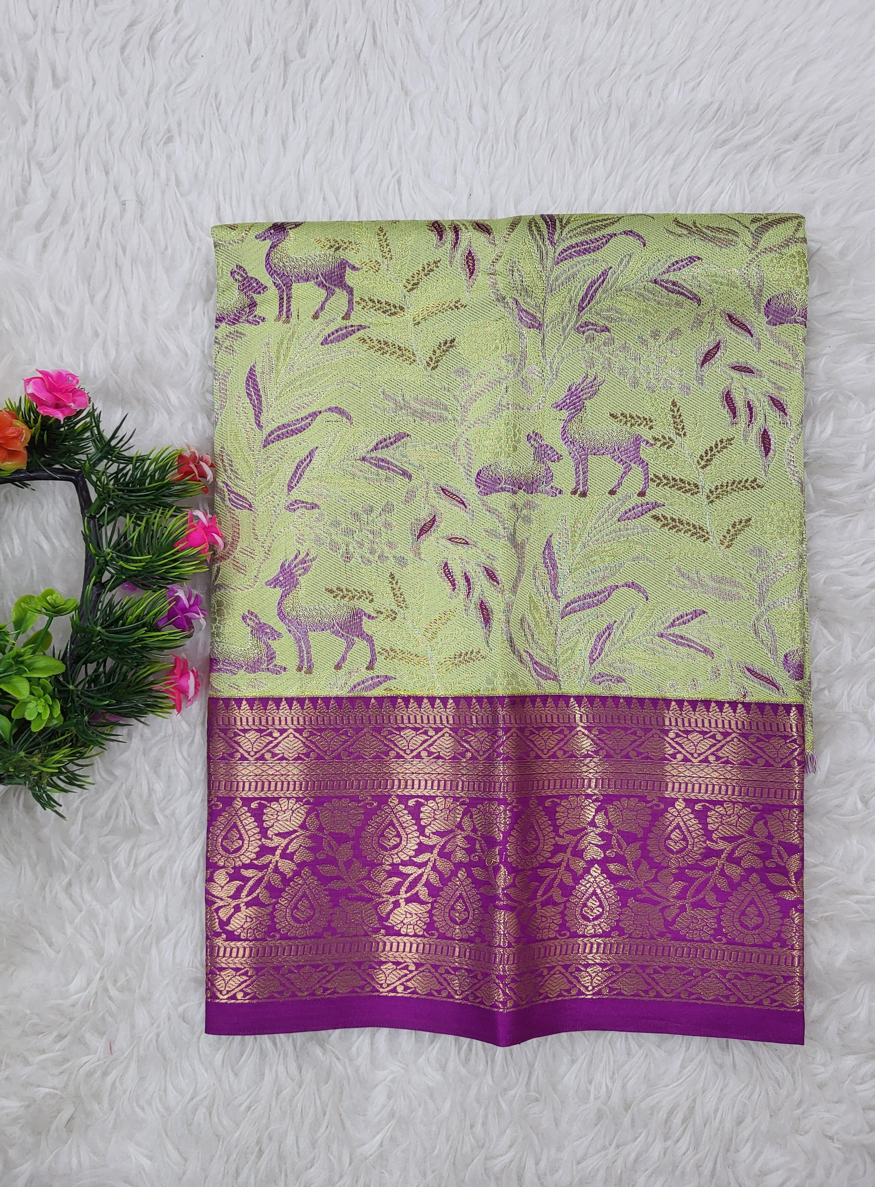 (0–1 Year) Lehenga – Unstitched (Blouse + Material)