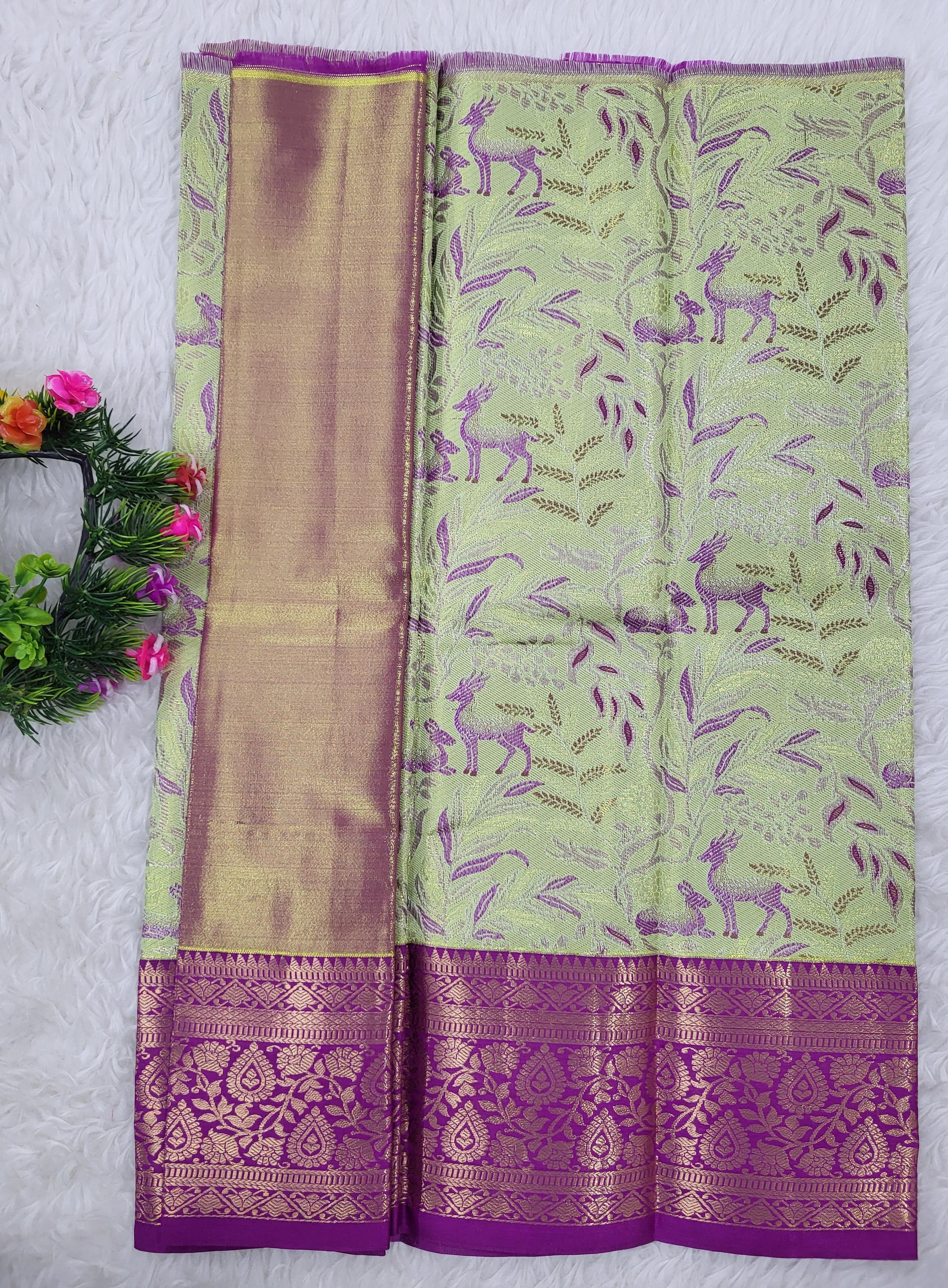 (0–1 Year) Lehenga – Unstitched (Blouse + Material)