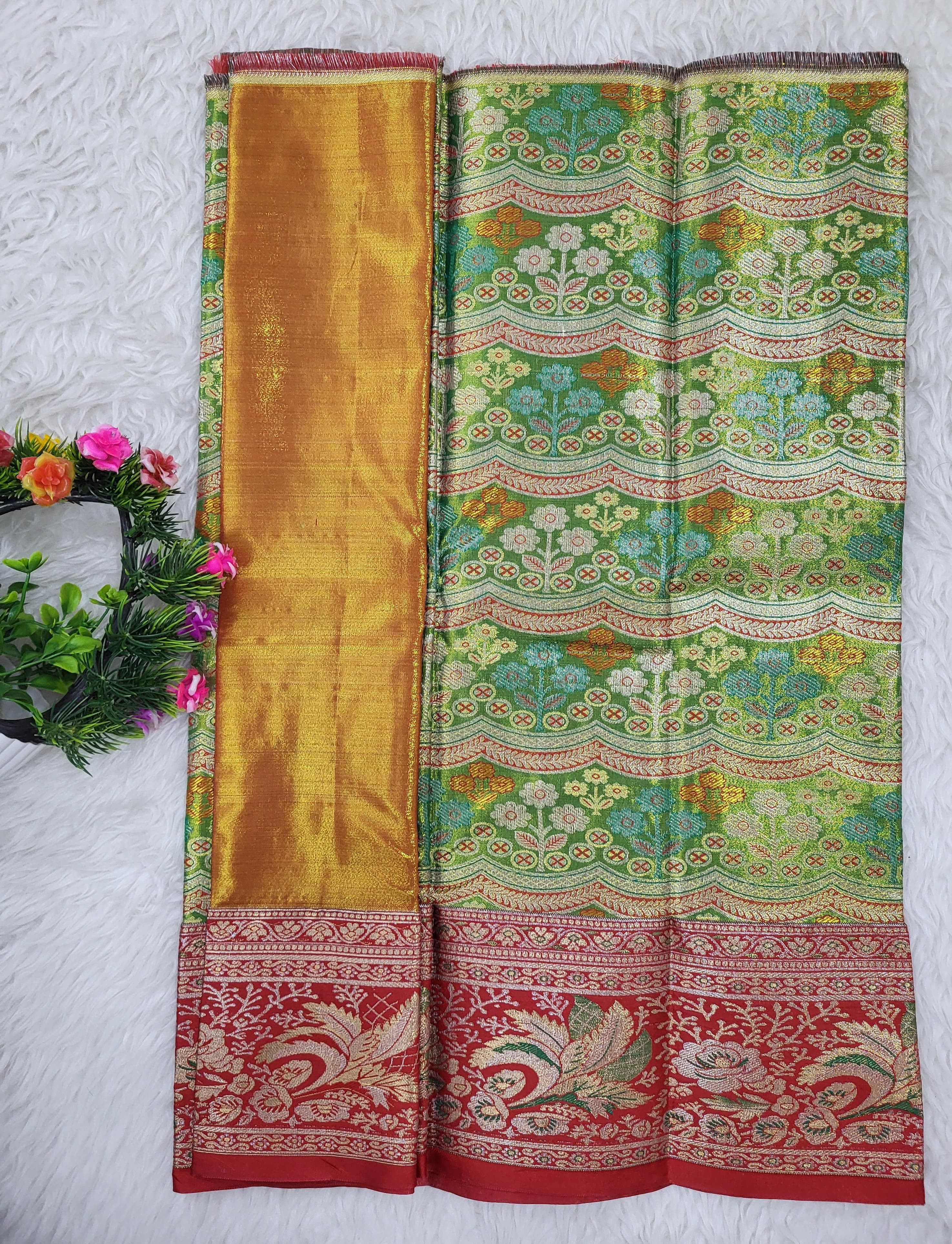 (0–1 Year) Lehenga – Unstitched (Blouse + Material)