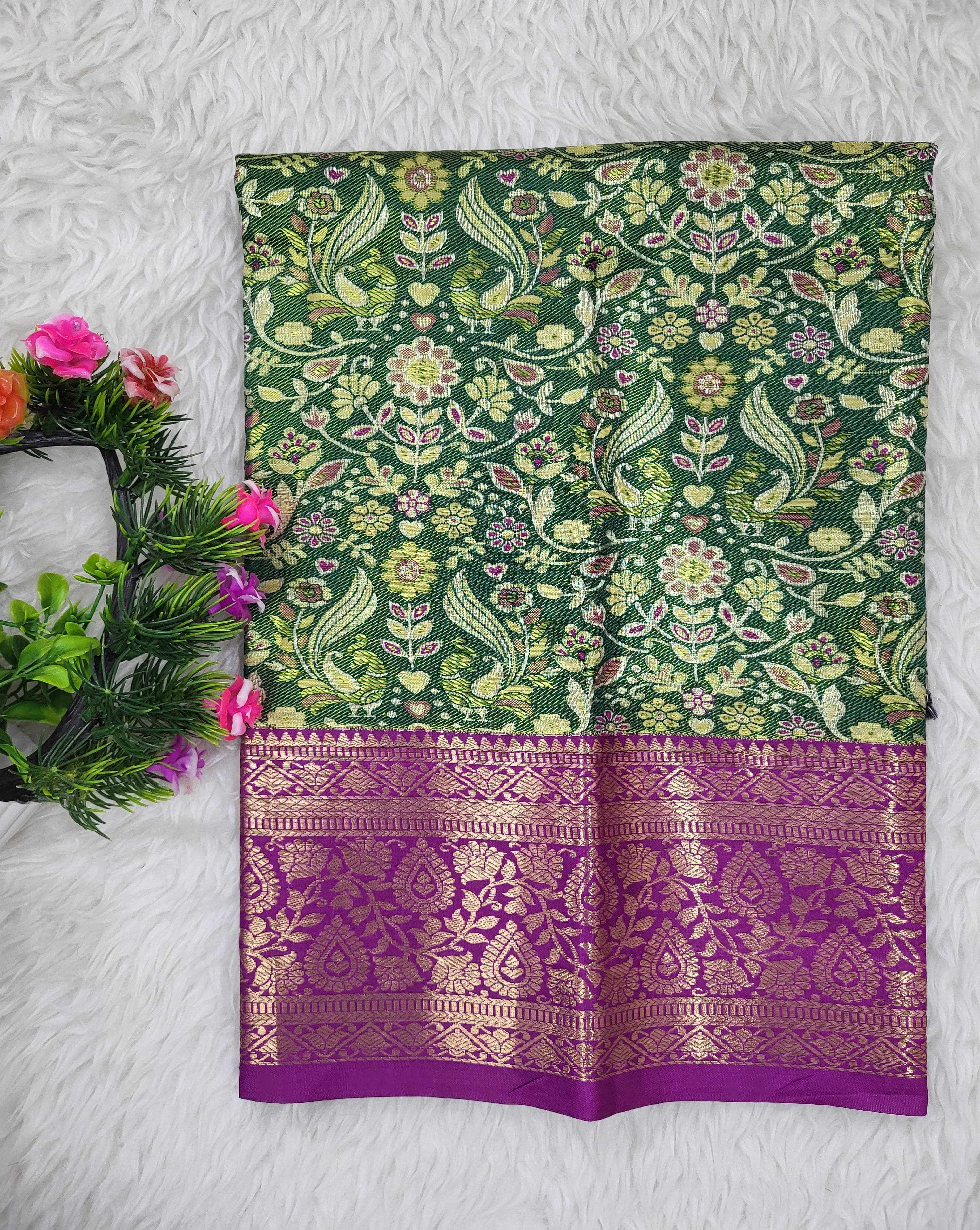 (0–1 Year) Lehenga – Unstitched (Blouse + Material)