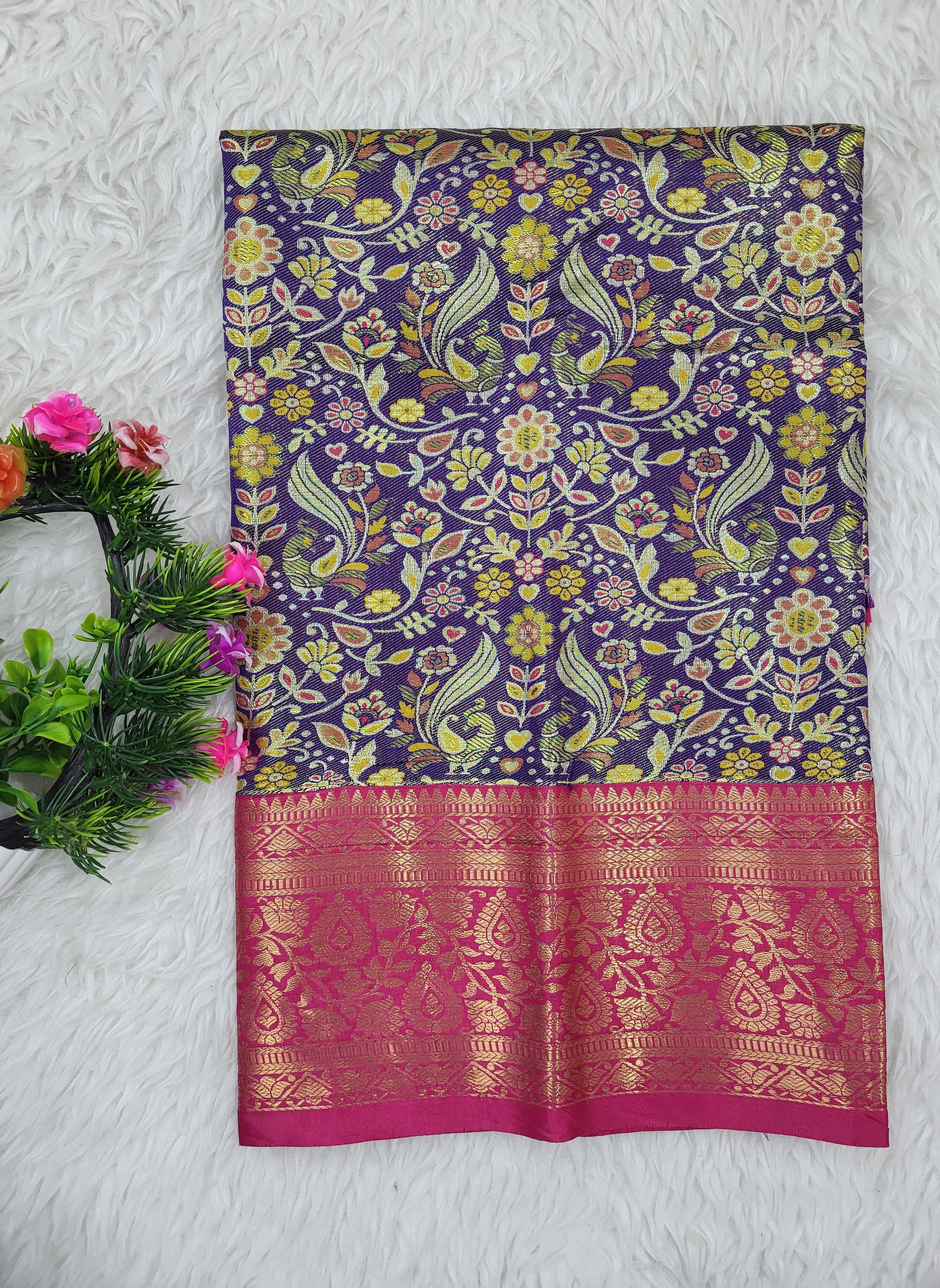 (0–1 Year) Lehenga – Unstitched (Blouse + Material)