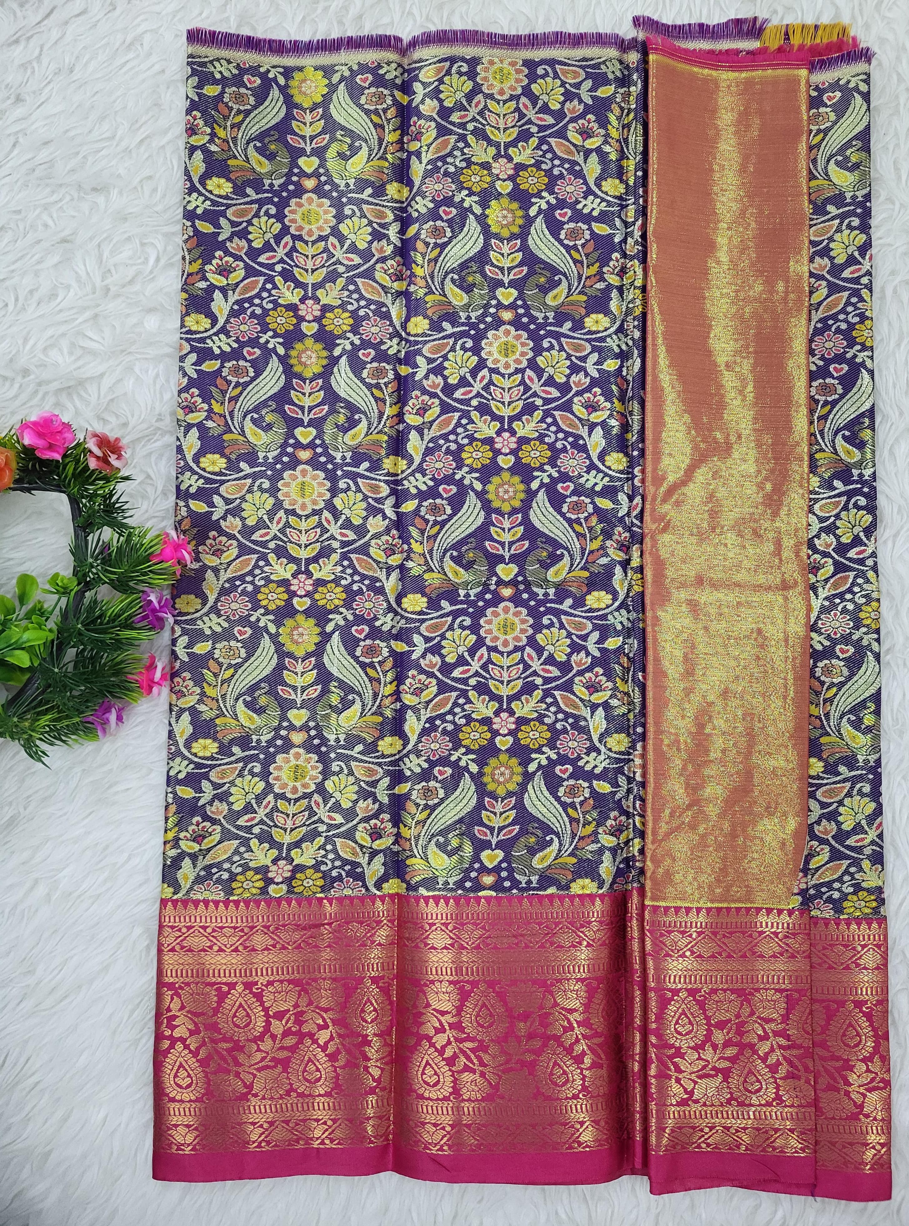 (0–1 Year) Lehenga – Unstitched (Blouse + Material)