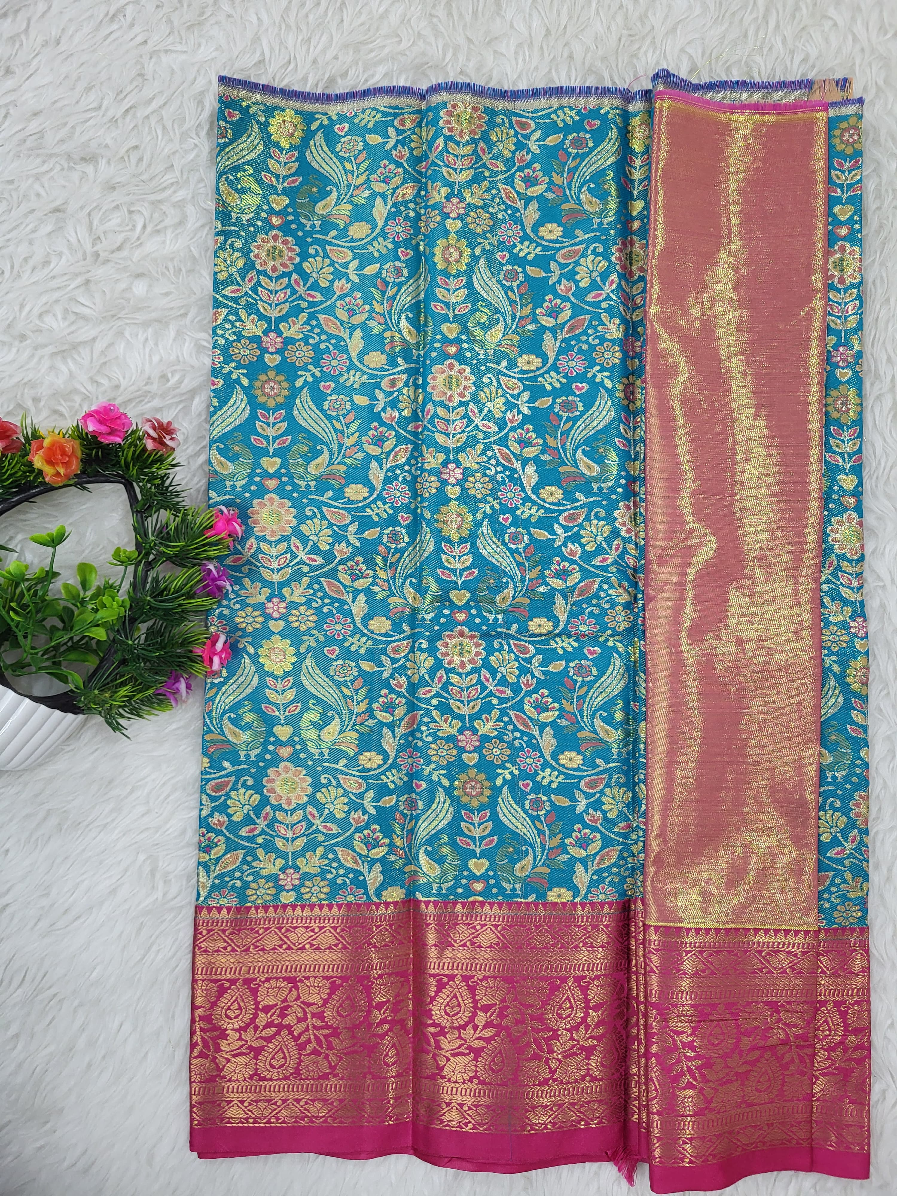 (0–1 Year) Lehenga – Unstitched (Blouse + Material)