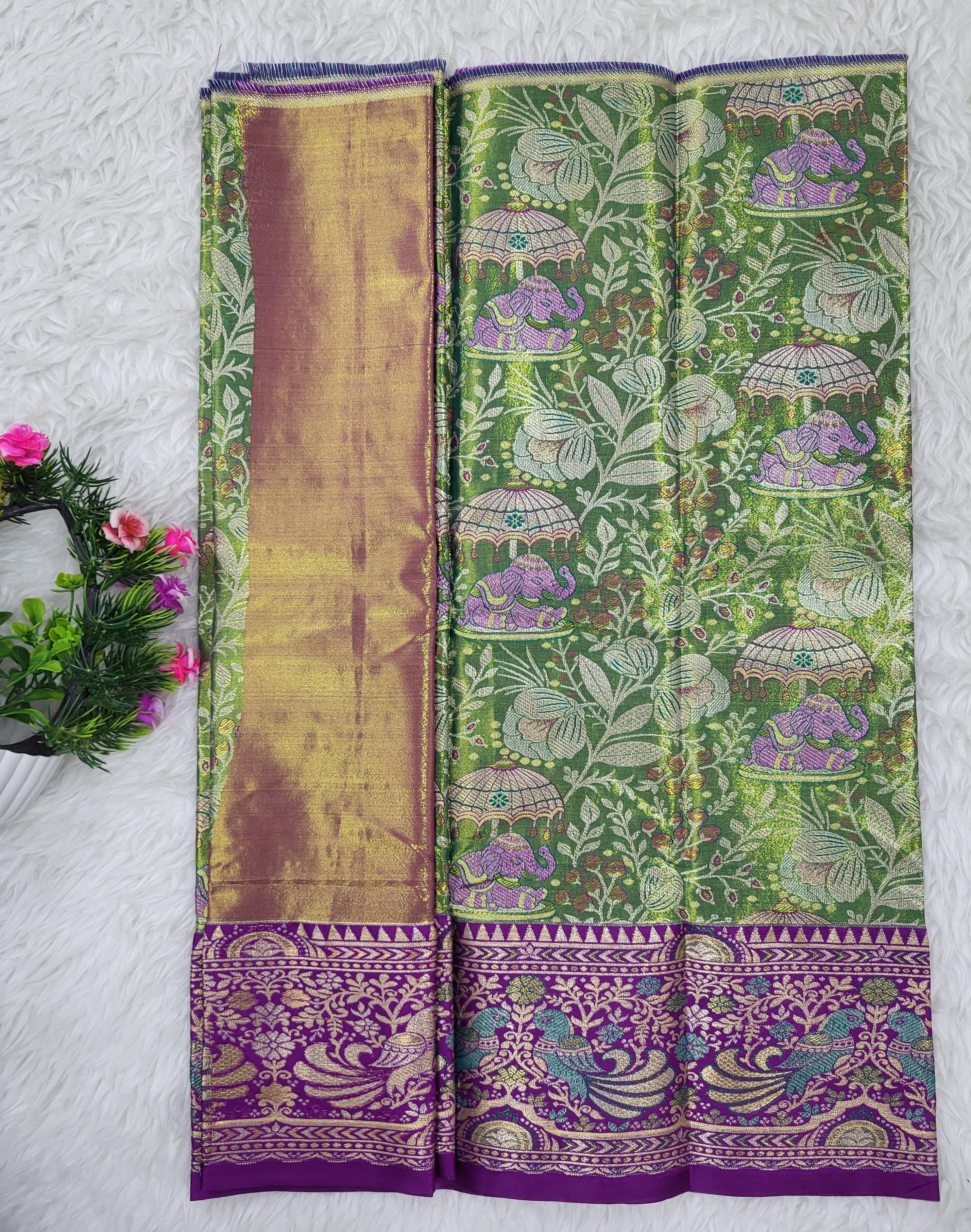 (0–1 Year) Lehenga – Unstitched (Blouse + Material)