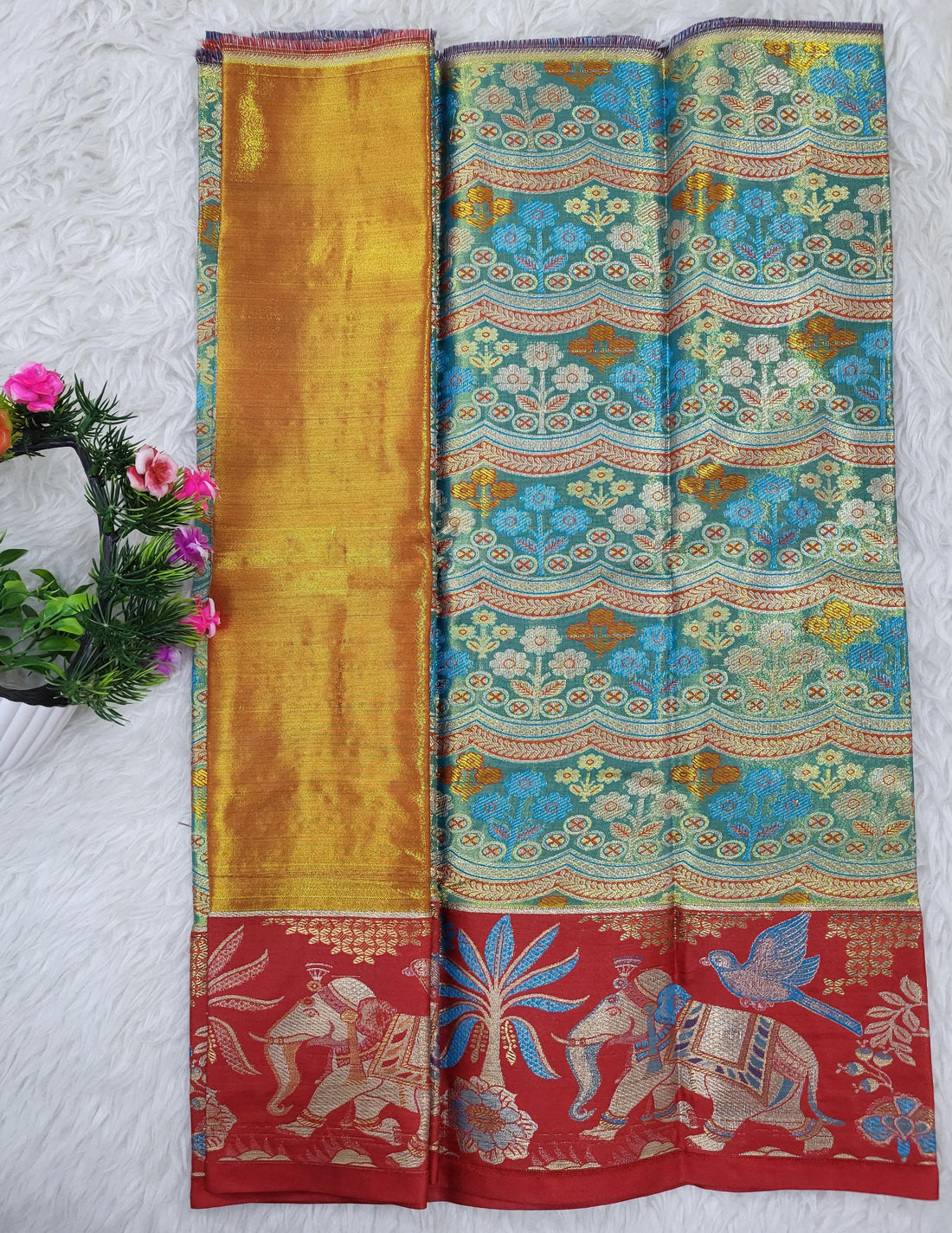 (0–1 Year) Lehenga – Unstitched (Blouse + Material)