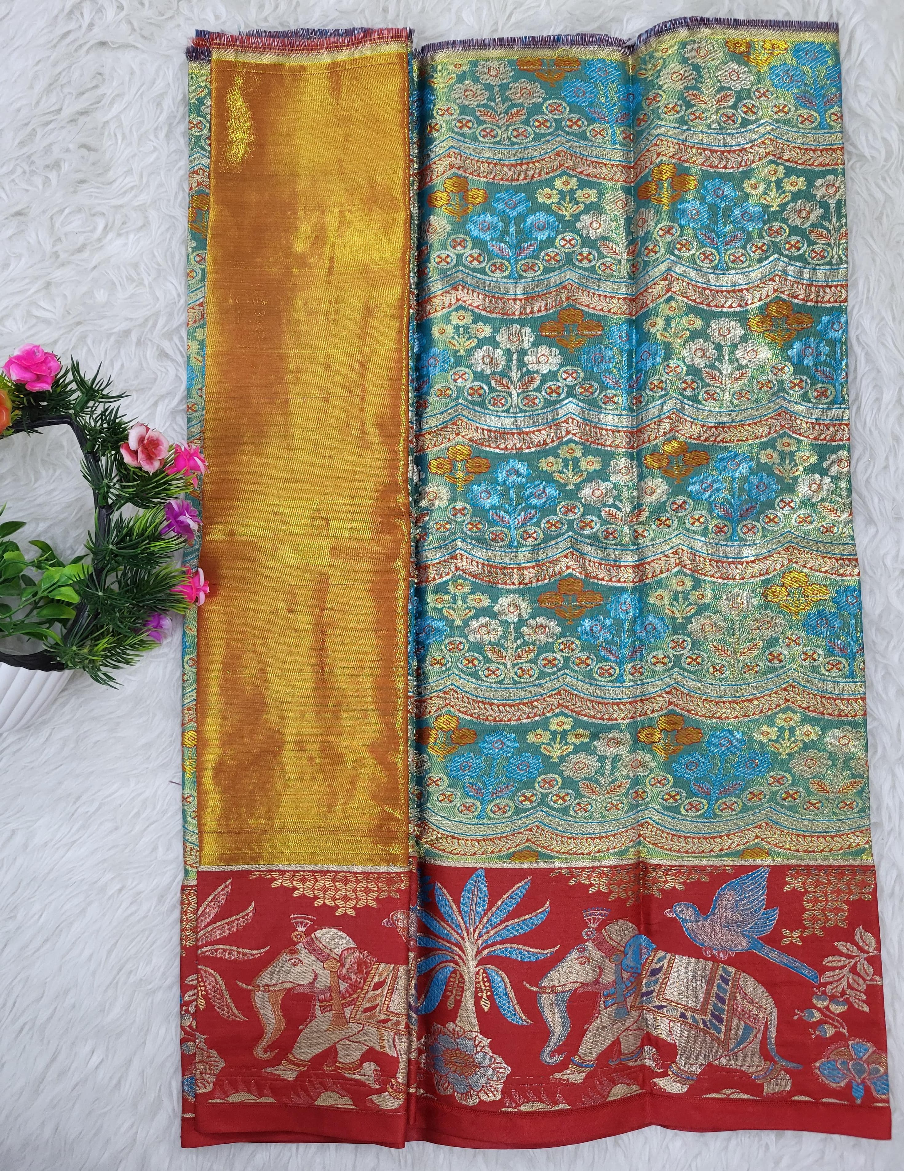 (0–1 Year) Lehenga – Unstitched (Blouse + Material)