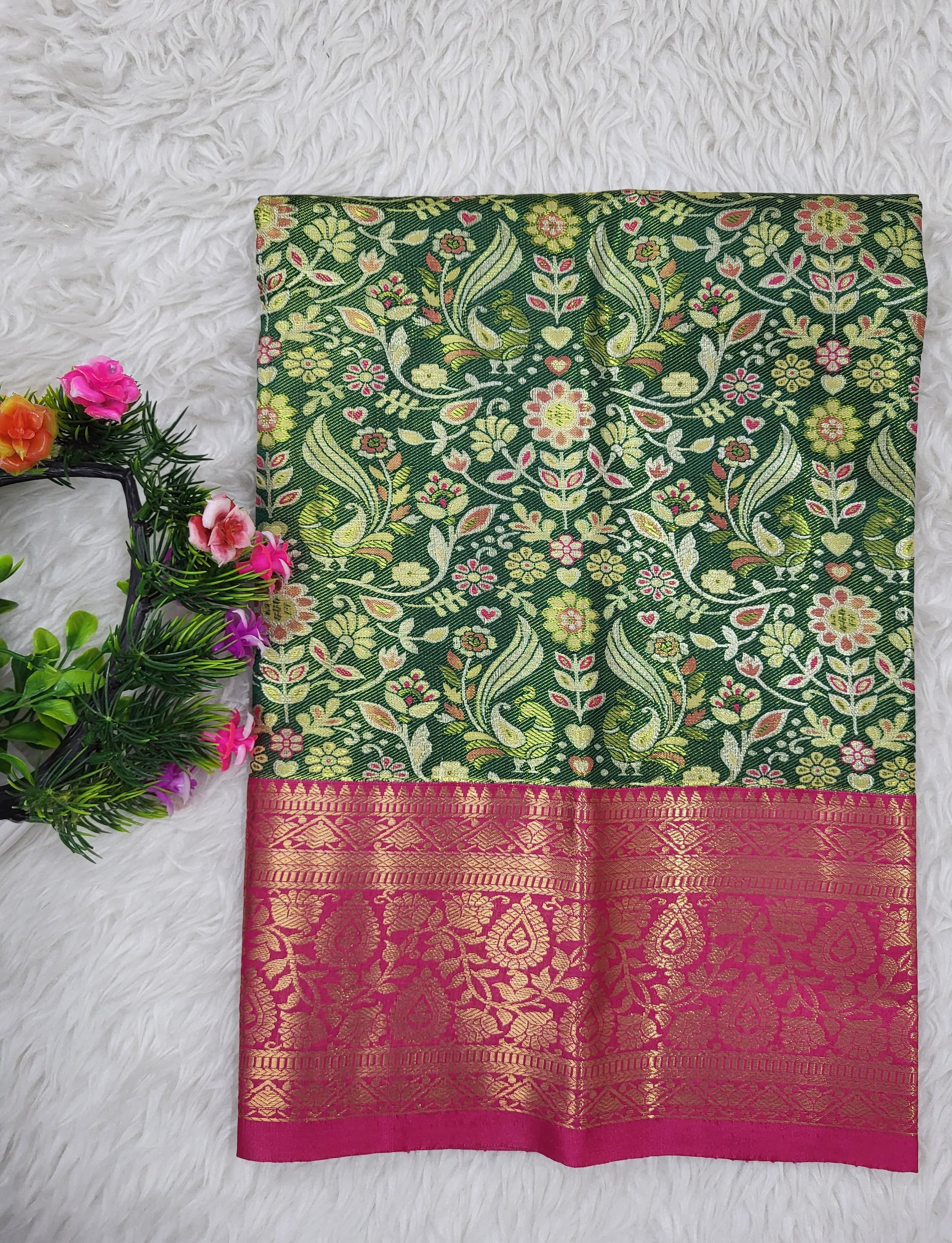 (0–1 Year) Lehenga – Unstitched (Blouse + Material)