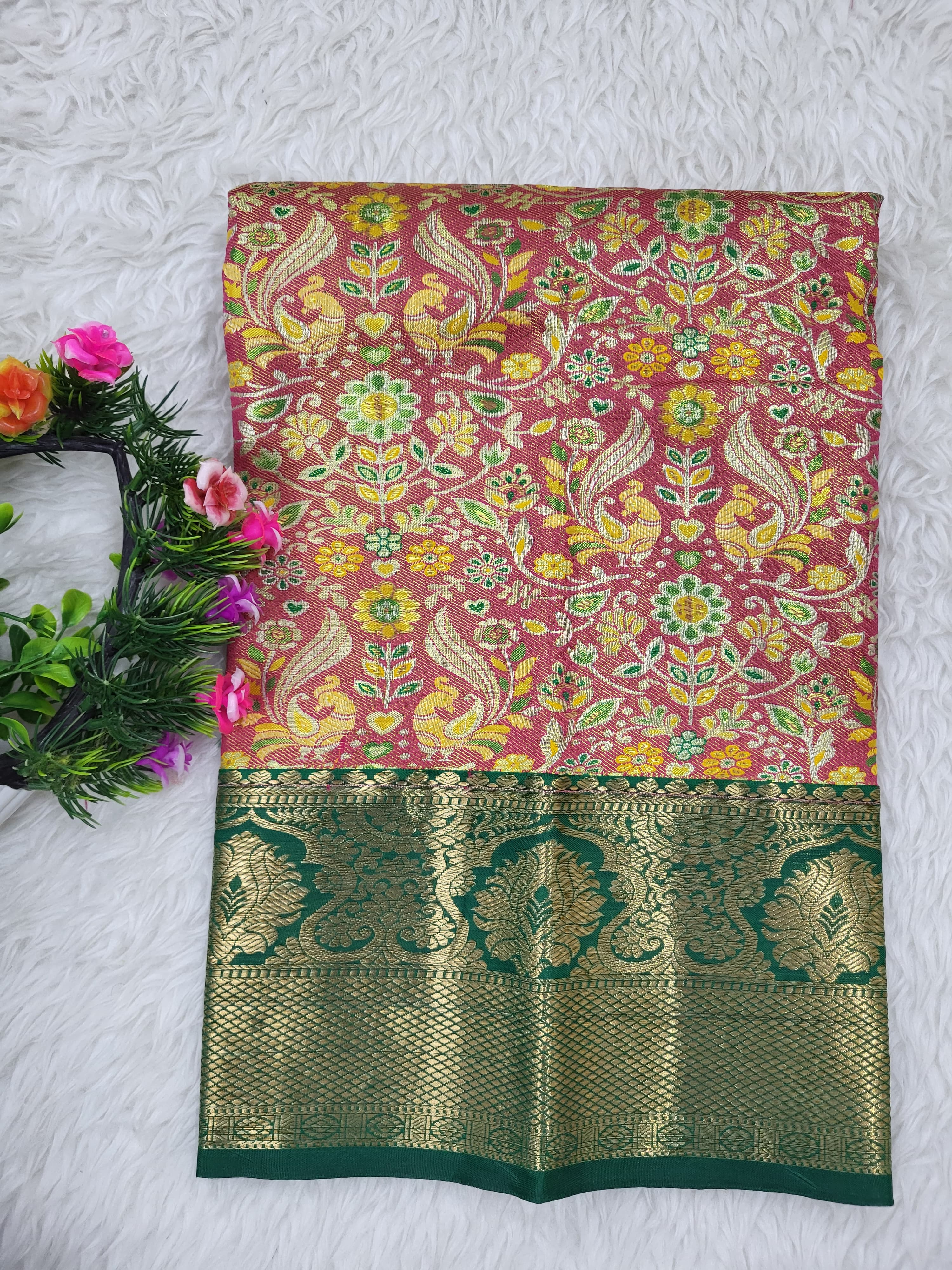 (0–1 Year) Lehenga – Unstitched (Blouse + Material)