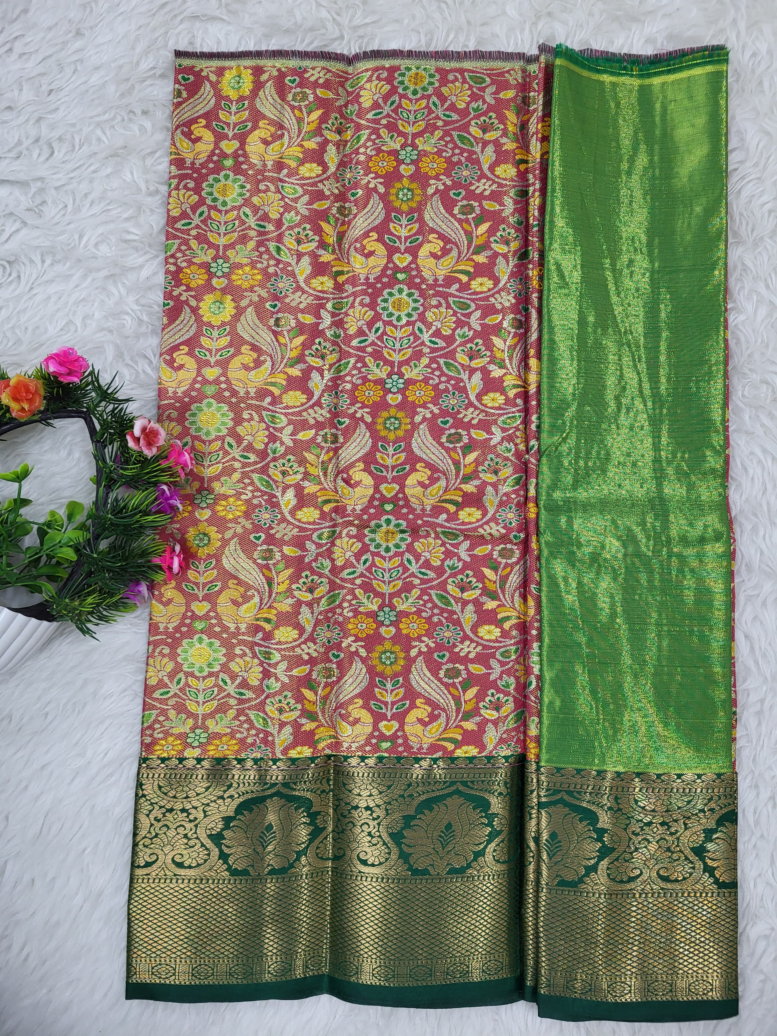 (0–1 Year) Lehenga – Unstitched (Blouse + Material)