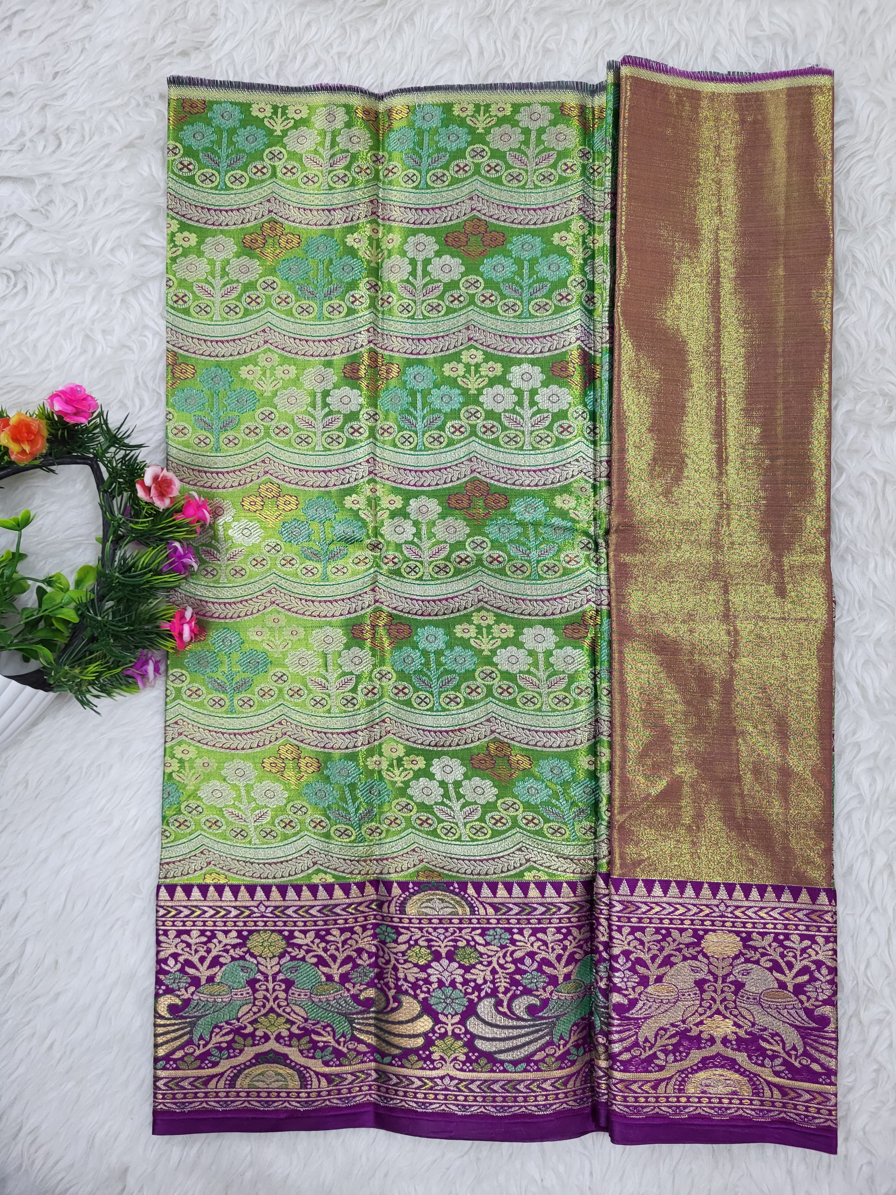 (0–1 Year) Lehenga – Unstitched (Blouse + Material)