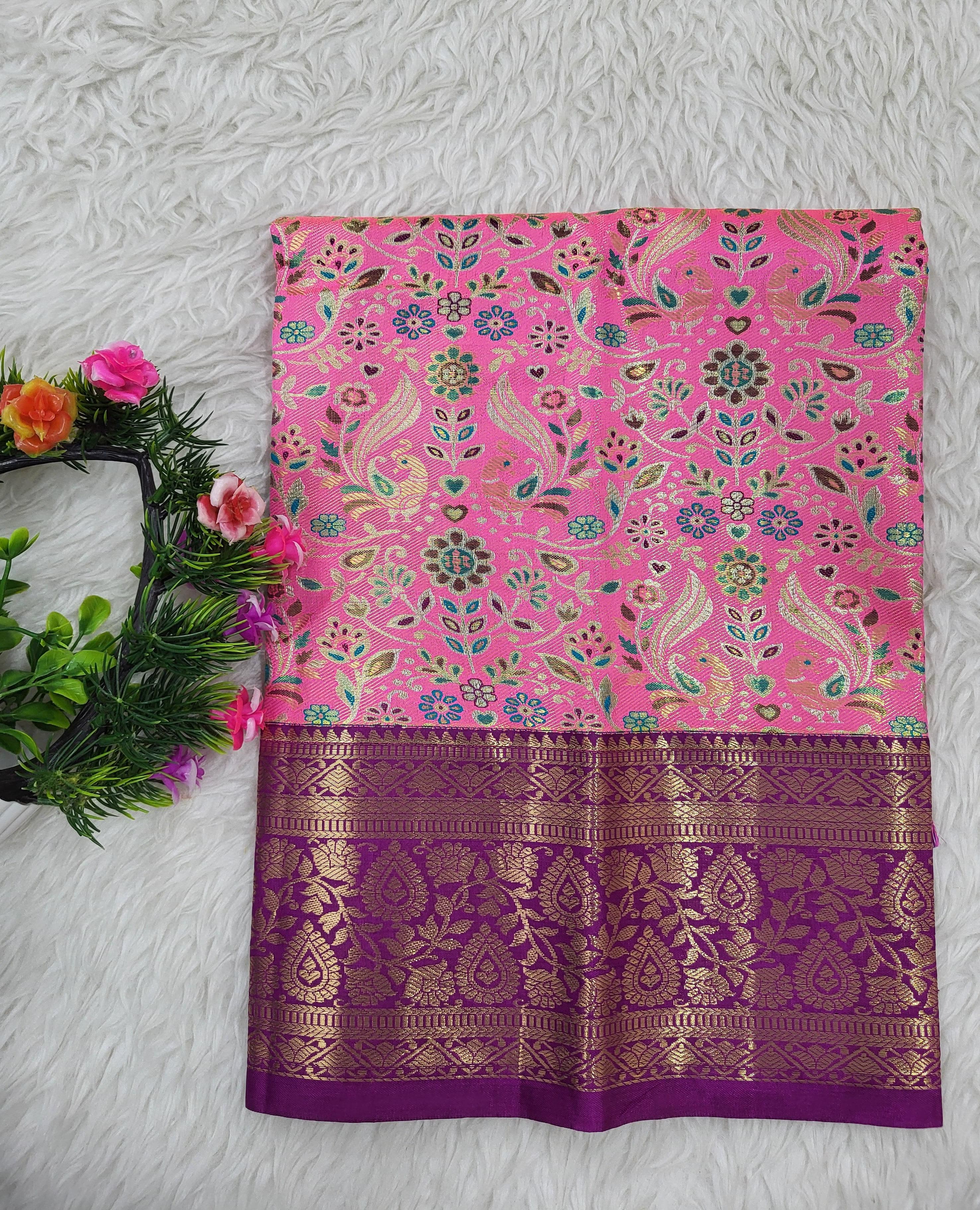 (0–1 Year) Lehenga – Unstitched (Blouse + Material)