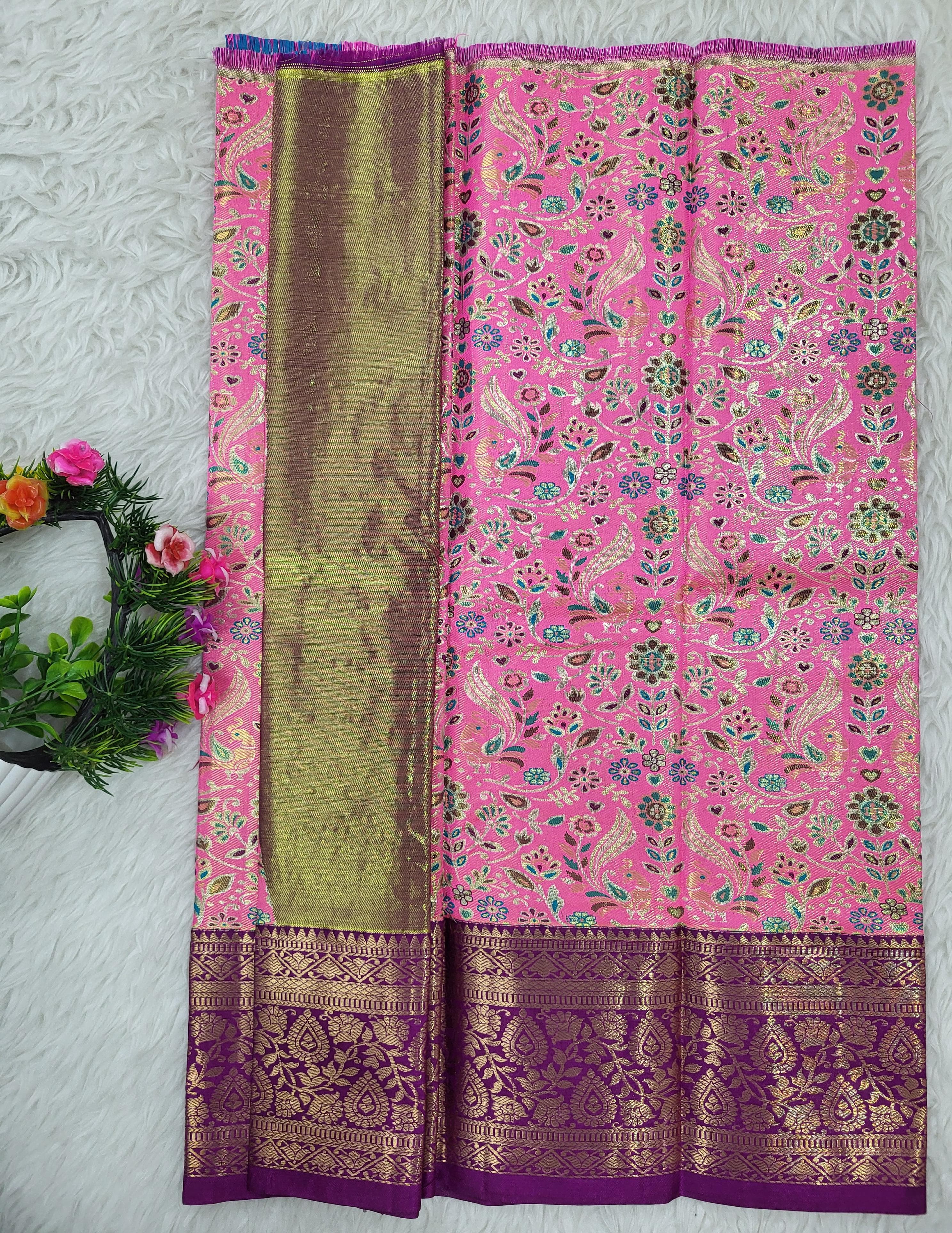 (0–1 Year) Lehenga – Unstitched (Blouse + Material)
