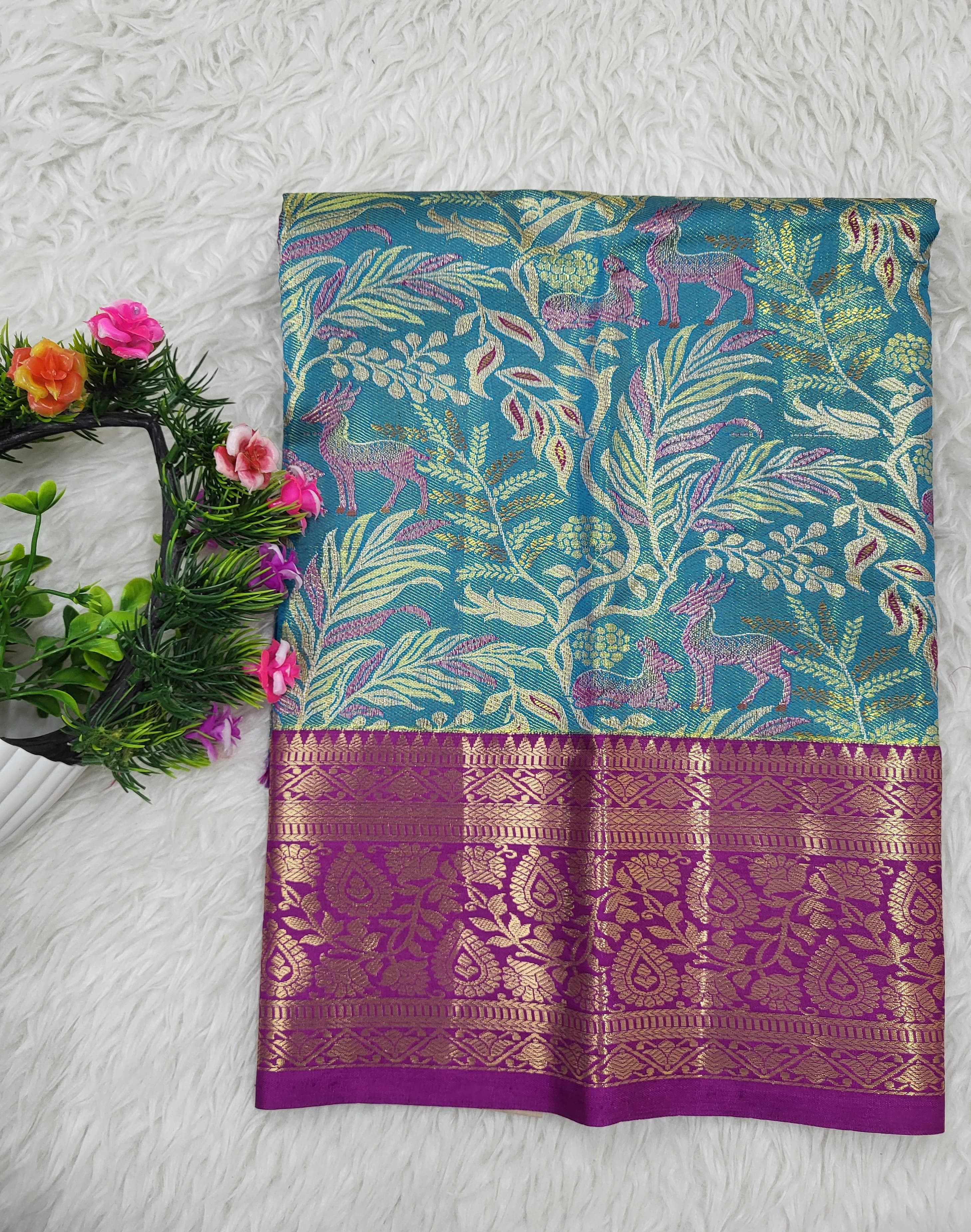 (0–1 Year) Lehenga – Unstitched (Blouse + Material)